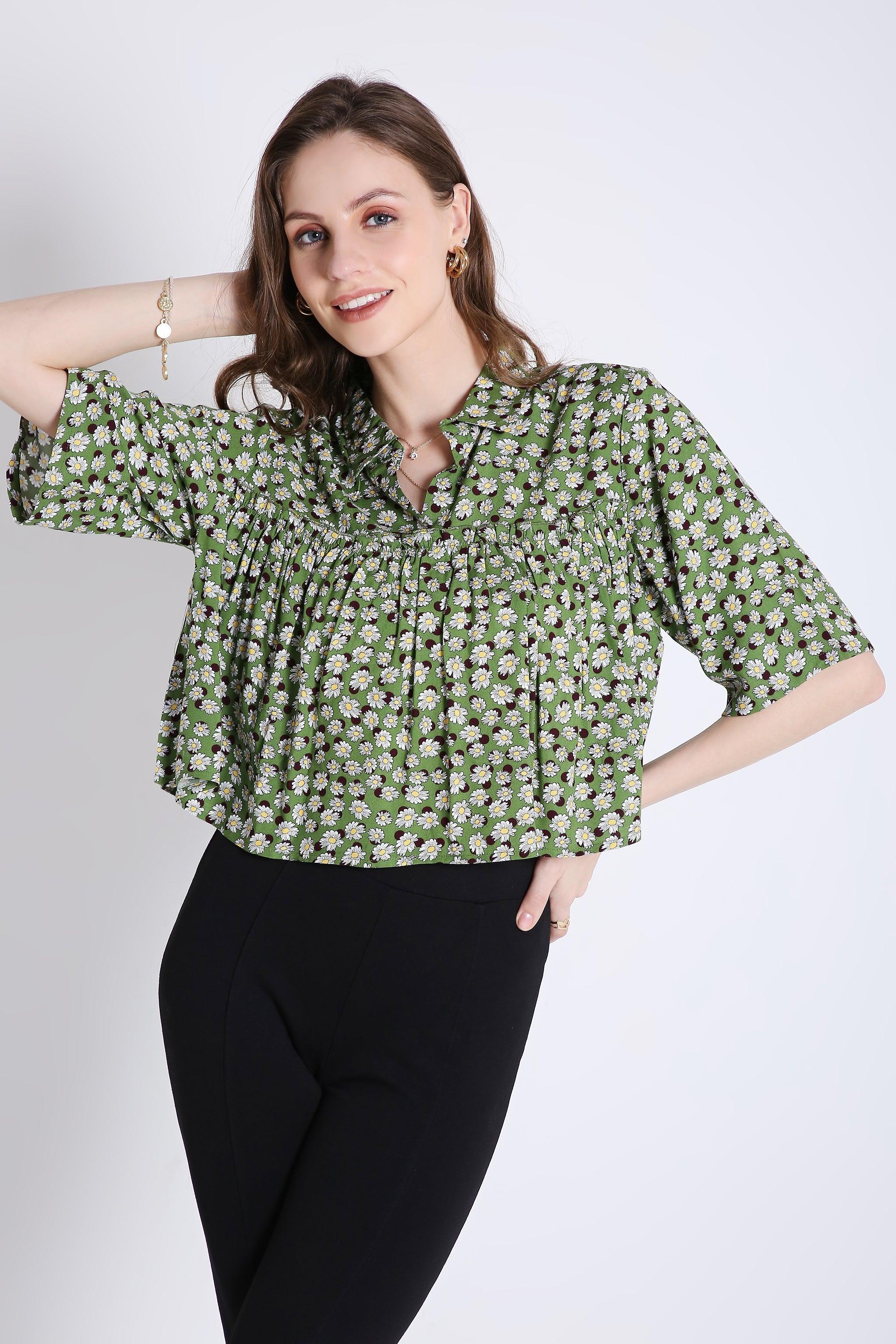 Printed Summer Crop Top FRENCH THEORY