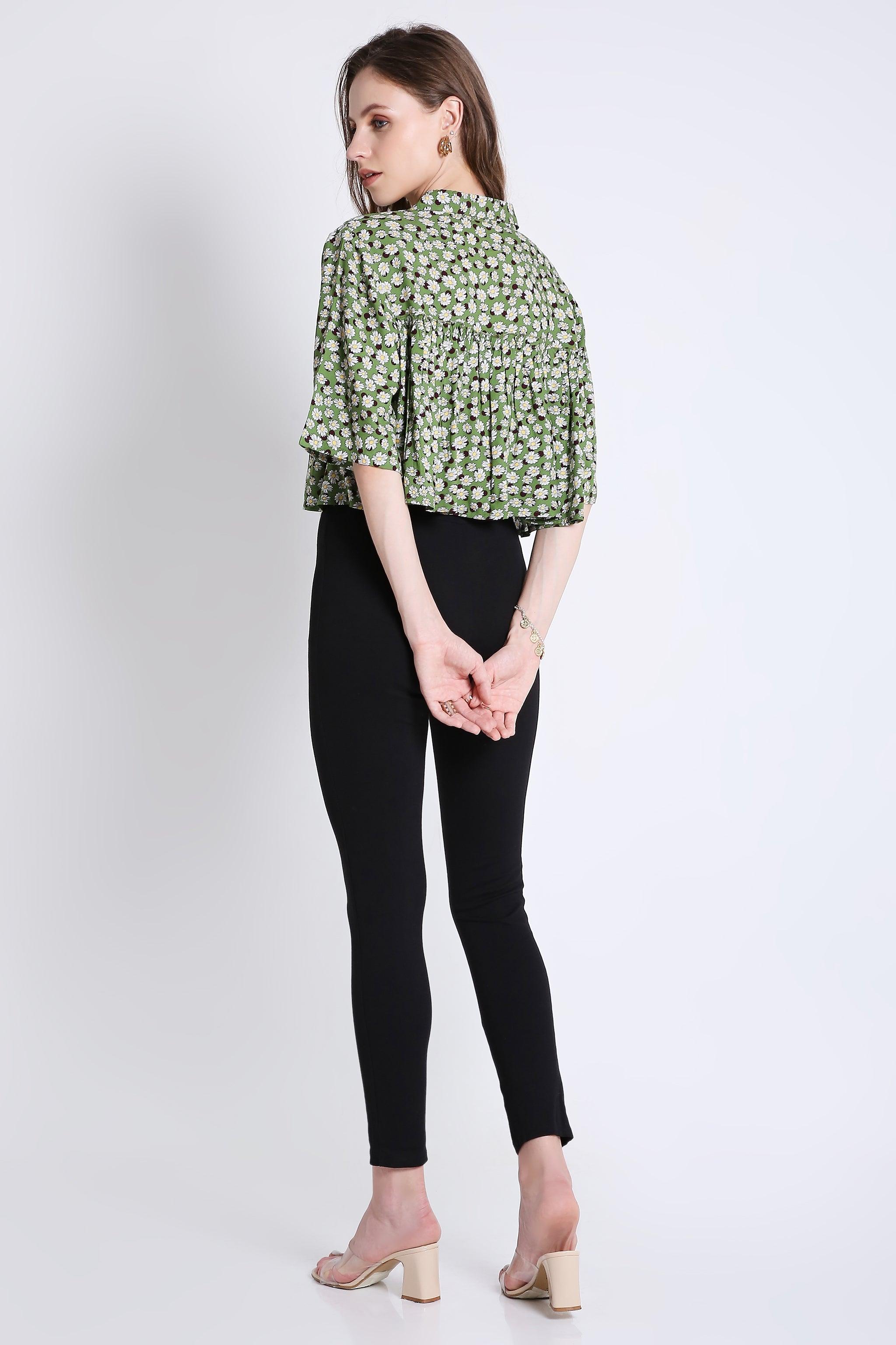 Printed Summer Crop Top FRENCH THEORY