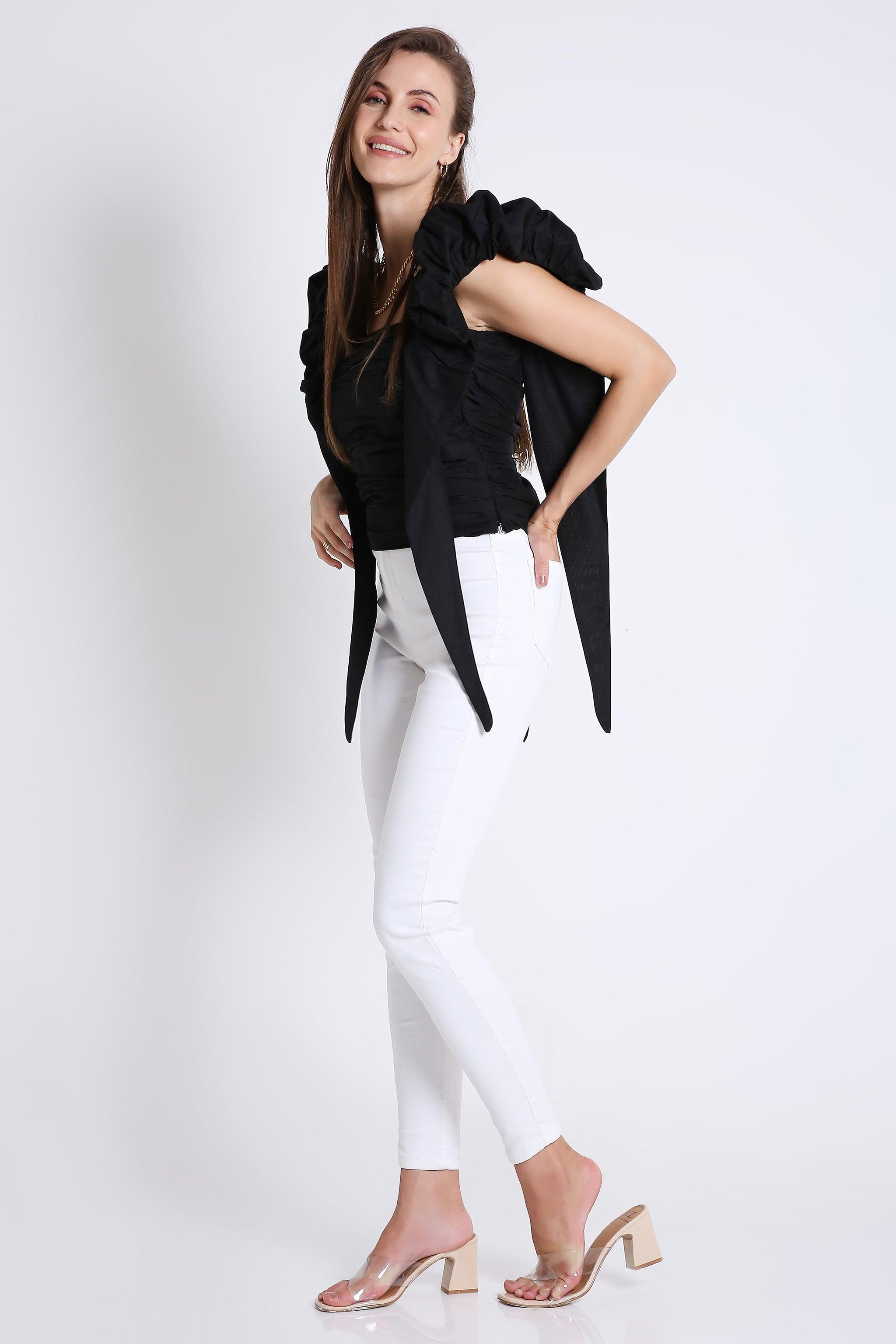 Peasant Top with Puff Sleeve FRENCH THEORY