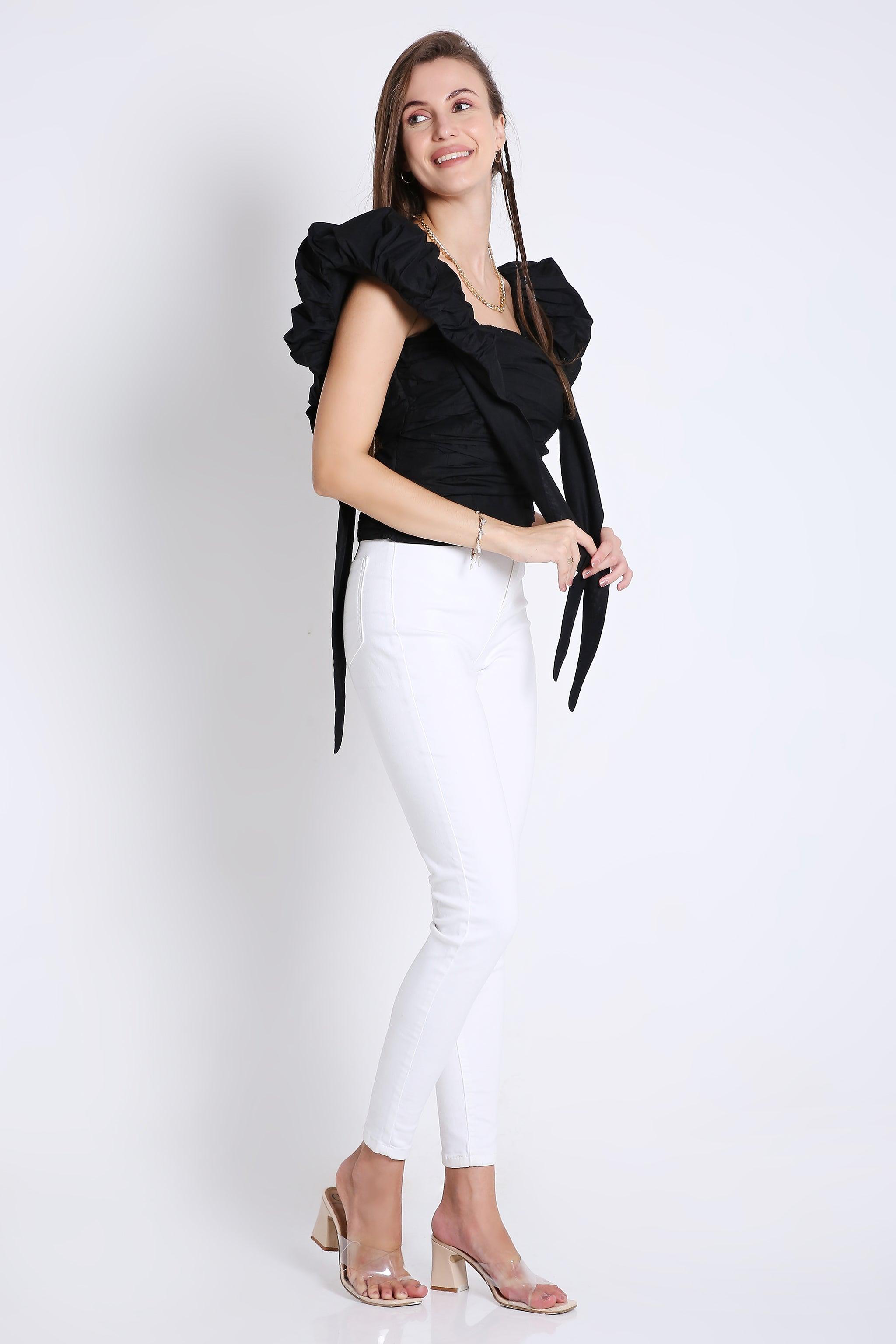 Peasant Top with Puff Sleeve FRENCH THEORY