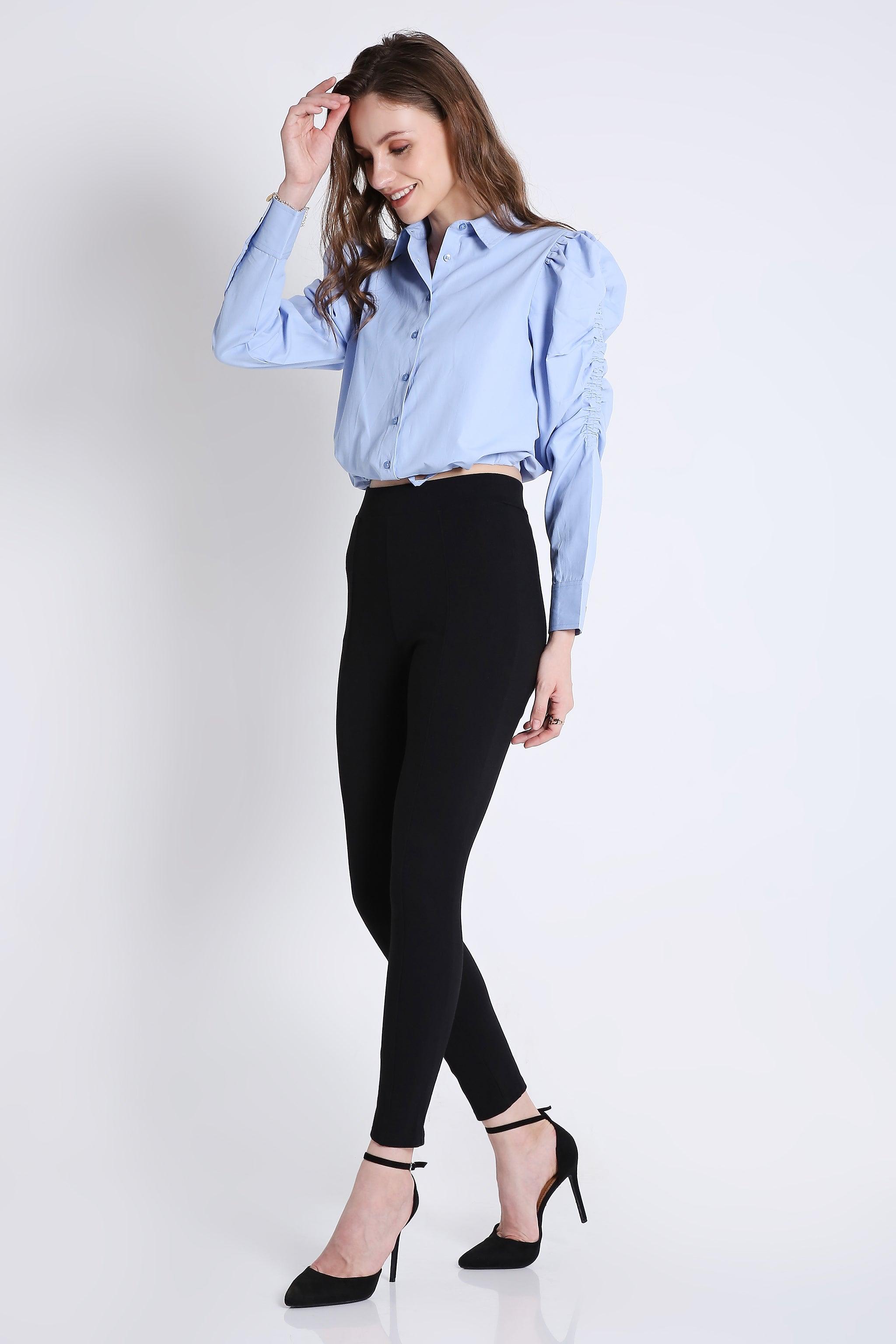 Rushed Sleeve Crop Shirt FRENCH THEORY