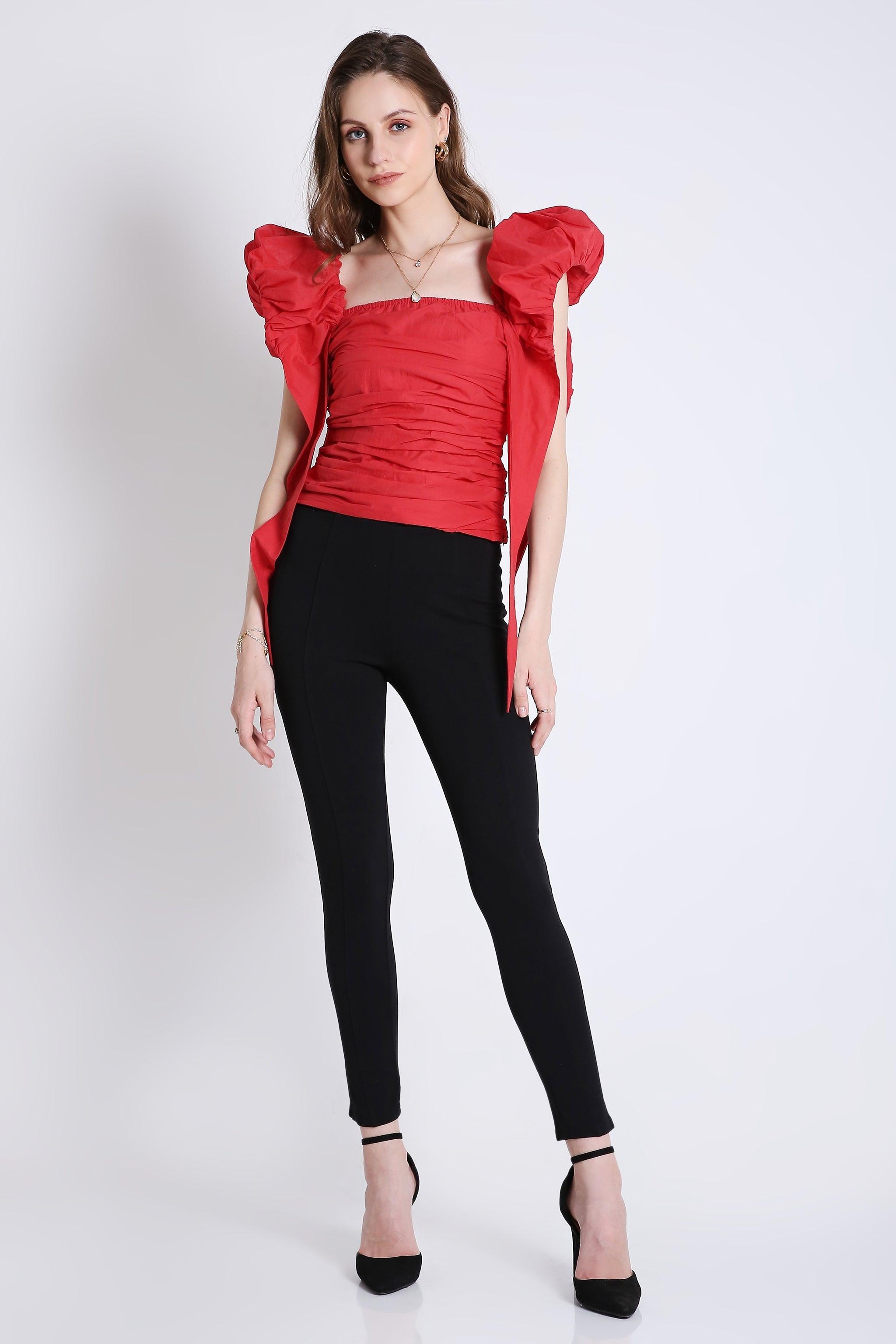 Peasant Top with Puff Sleeve FRENCH THEORY