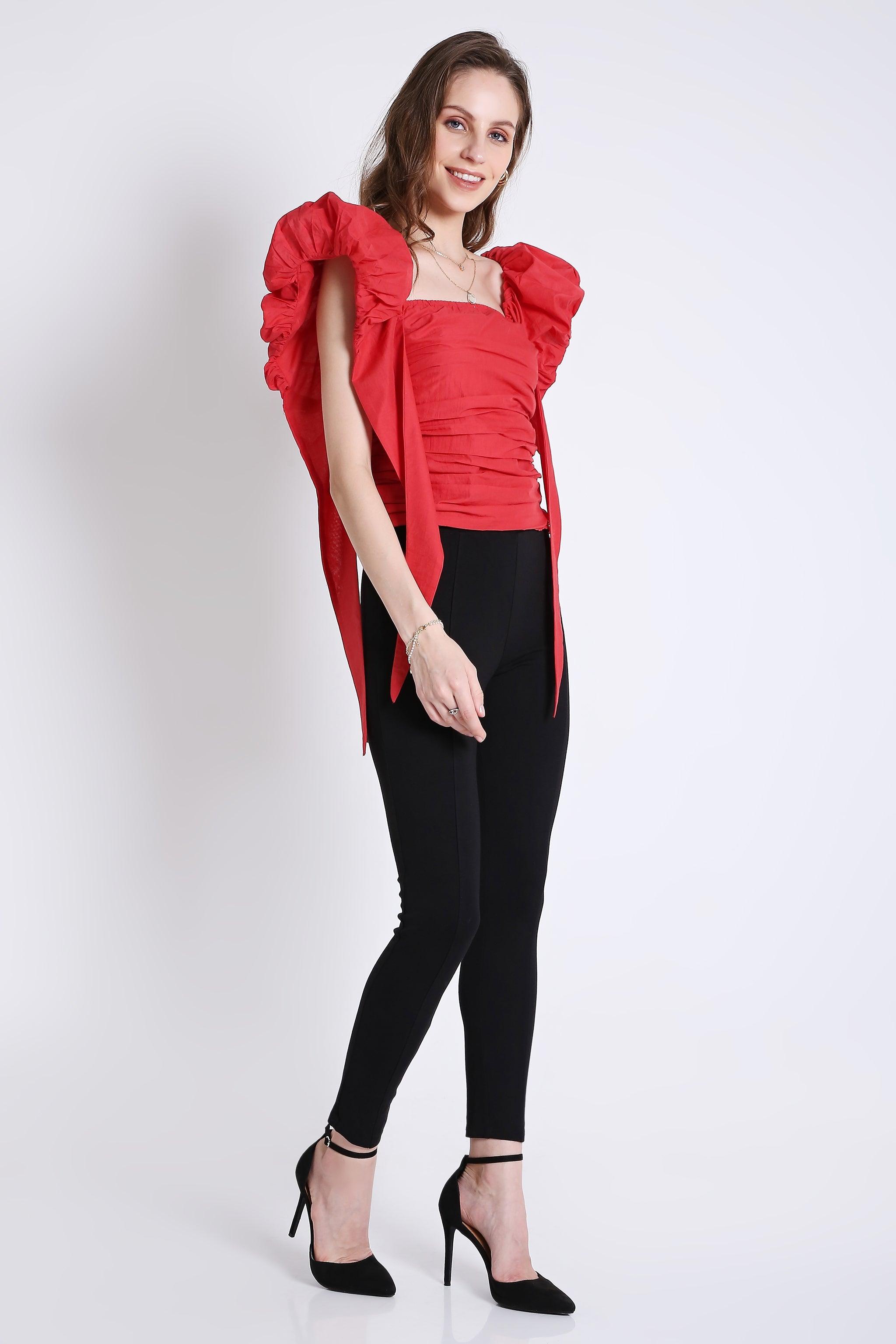 Peasant Top with Puff Sleeve FRENCH THEORY