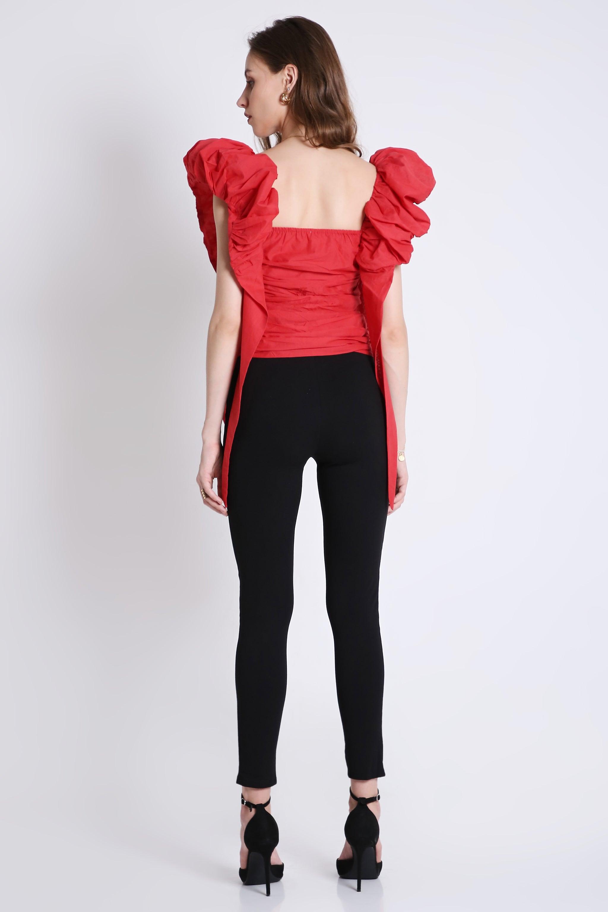 Peasant Top with Puff Sleeve FRENCH THEORY