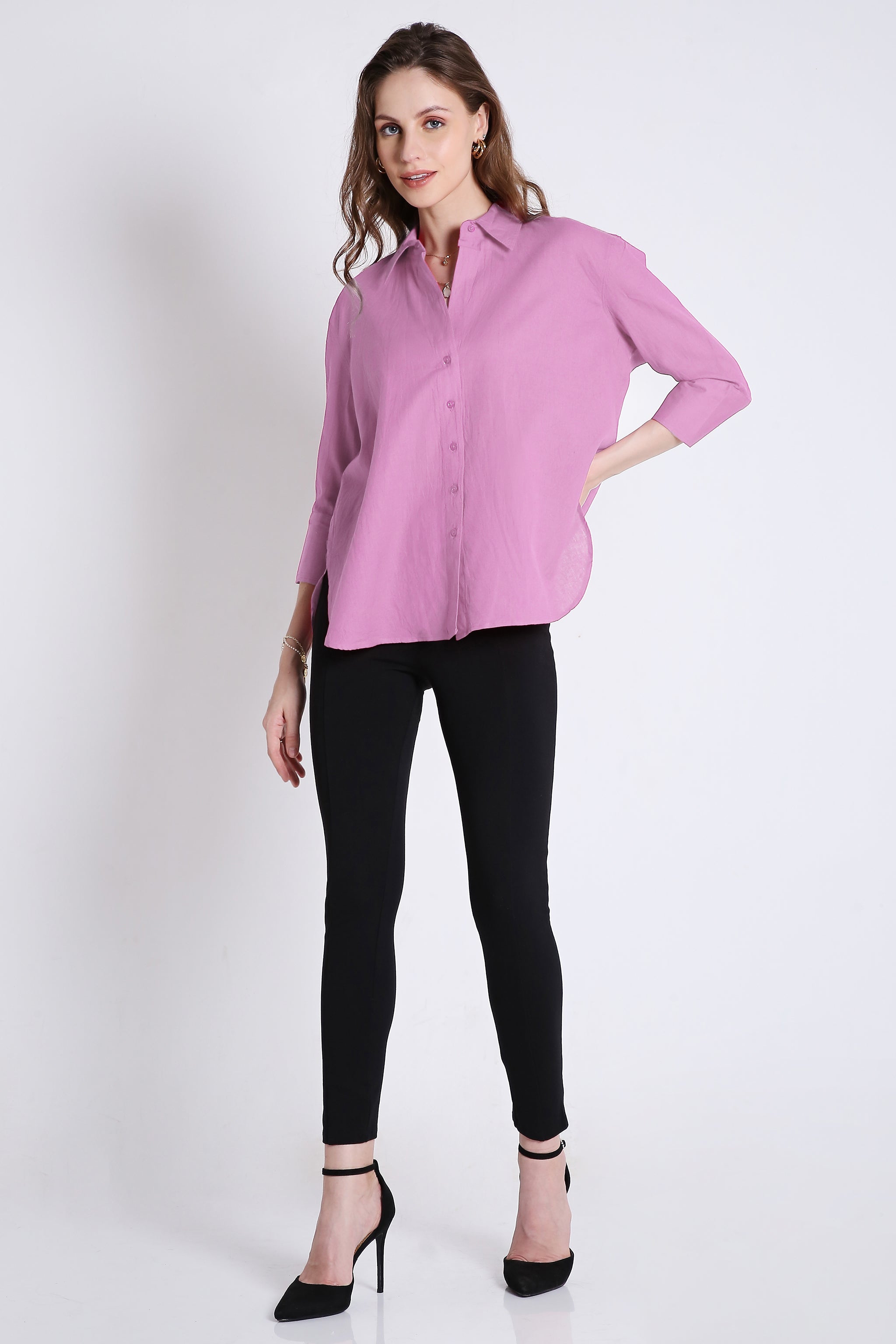 Oversized Lilac Linen Shirt