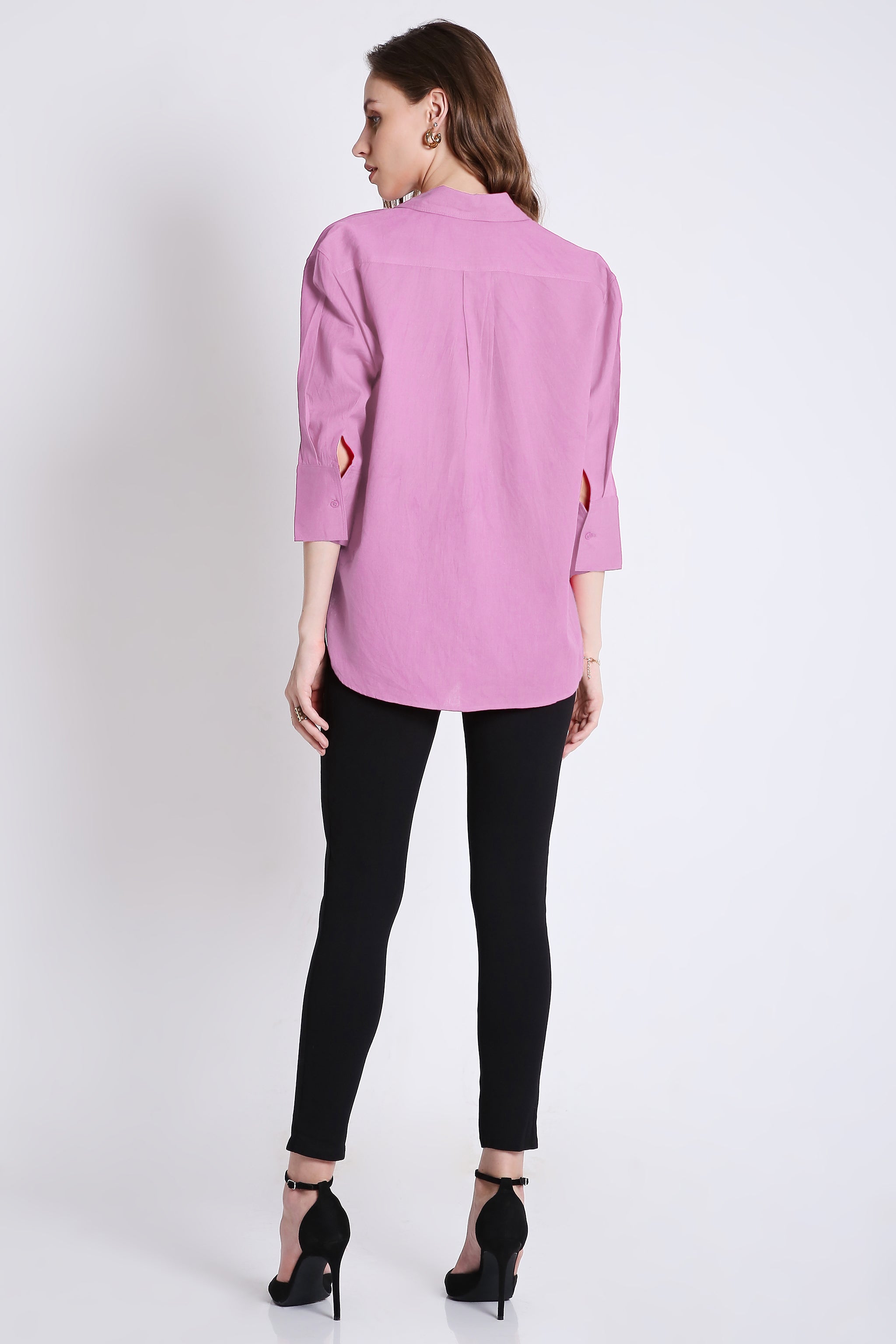 Oversized Lilac Linen Shirt