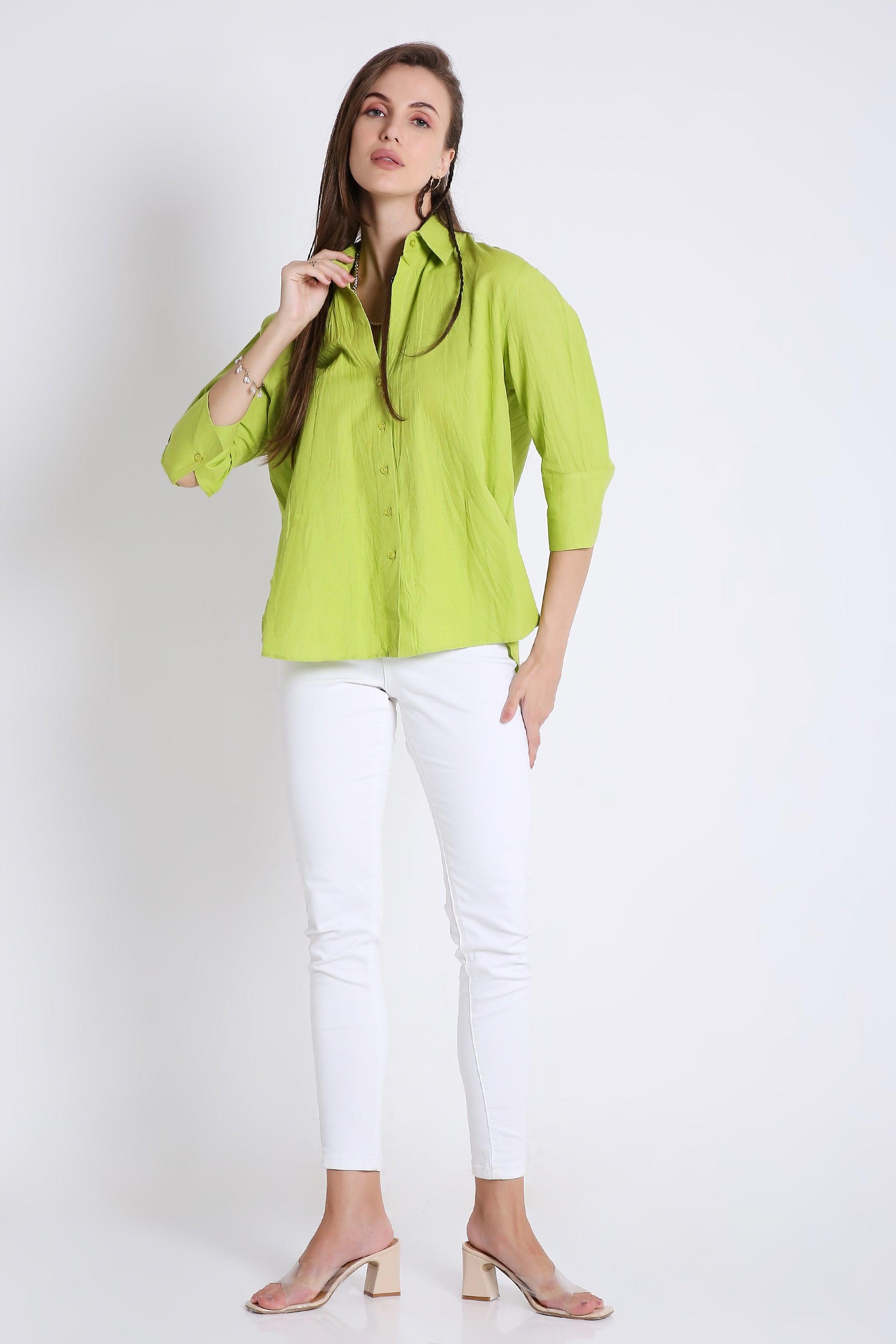3/4th Sleeve Oversized Linen Blend Shirt FRENCH THEORY
