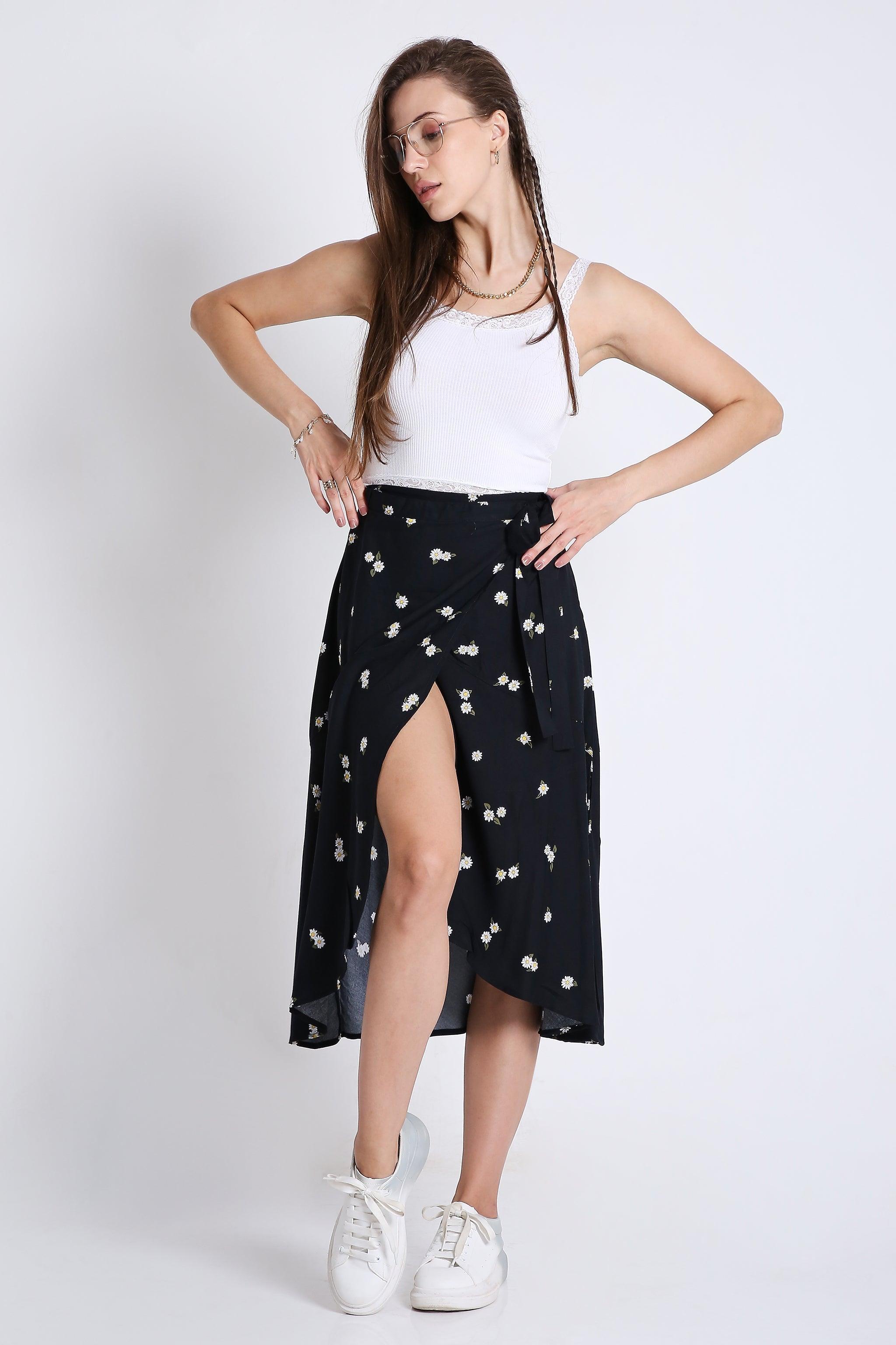 Printed Wrap Around Skirt FRENCH THEORY