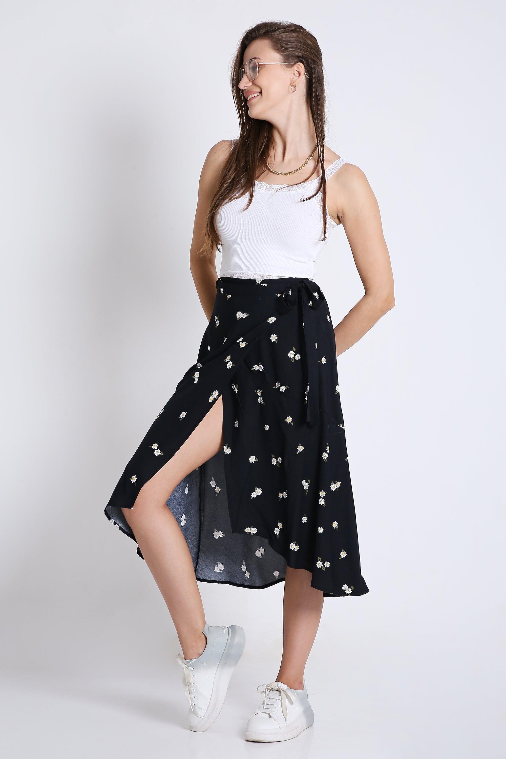 Printed Wrap Around Skirt FRENCH THEORY