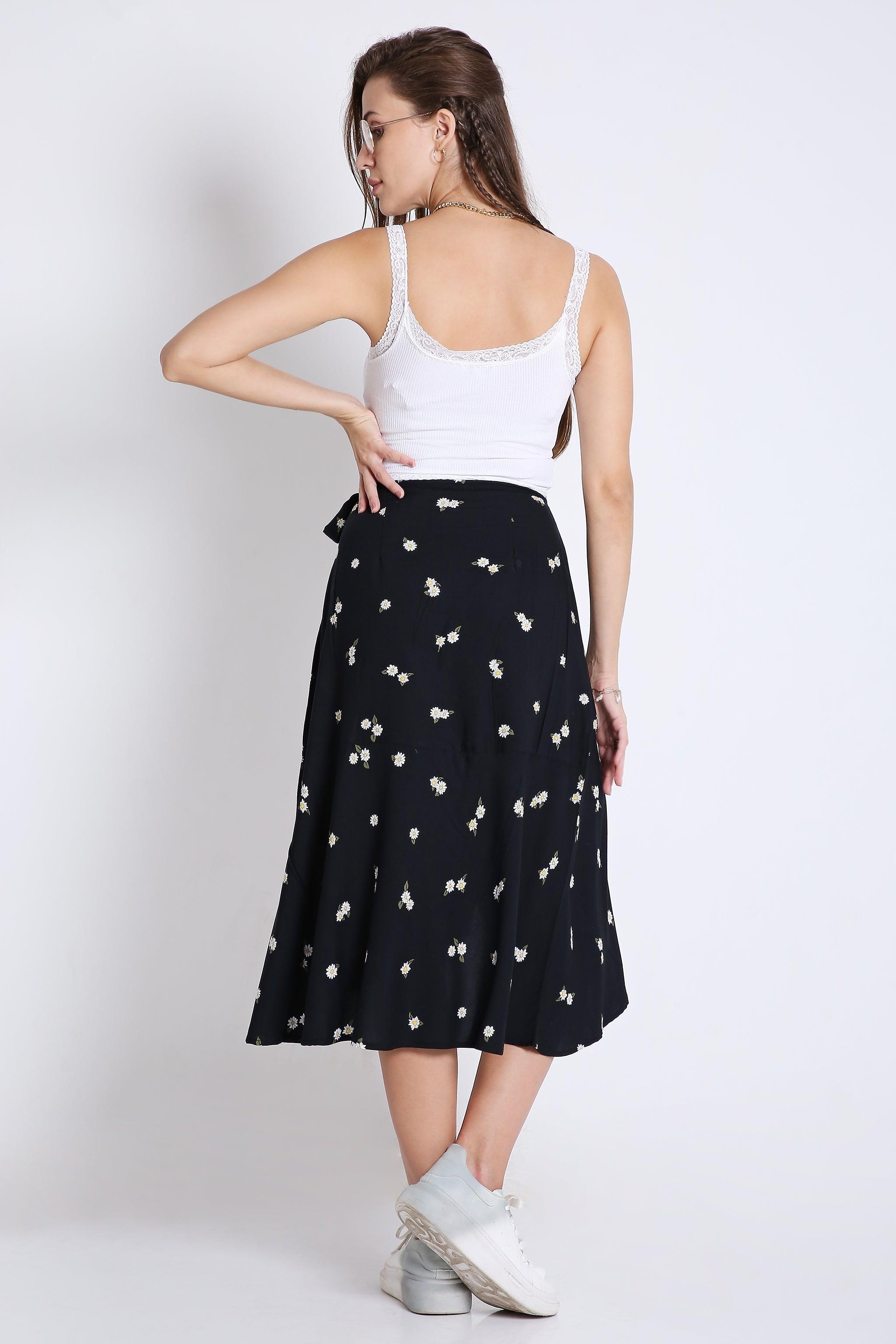 Printed Wrap Around Skirt FRENCH THEORY