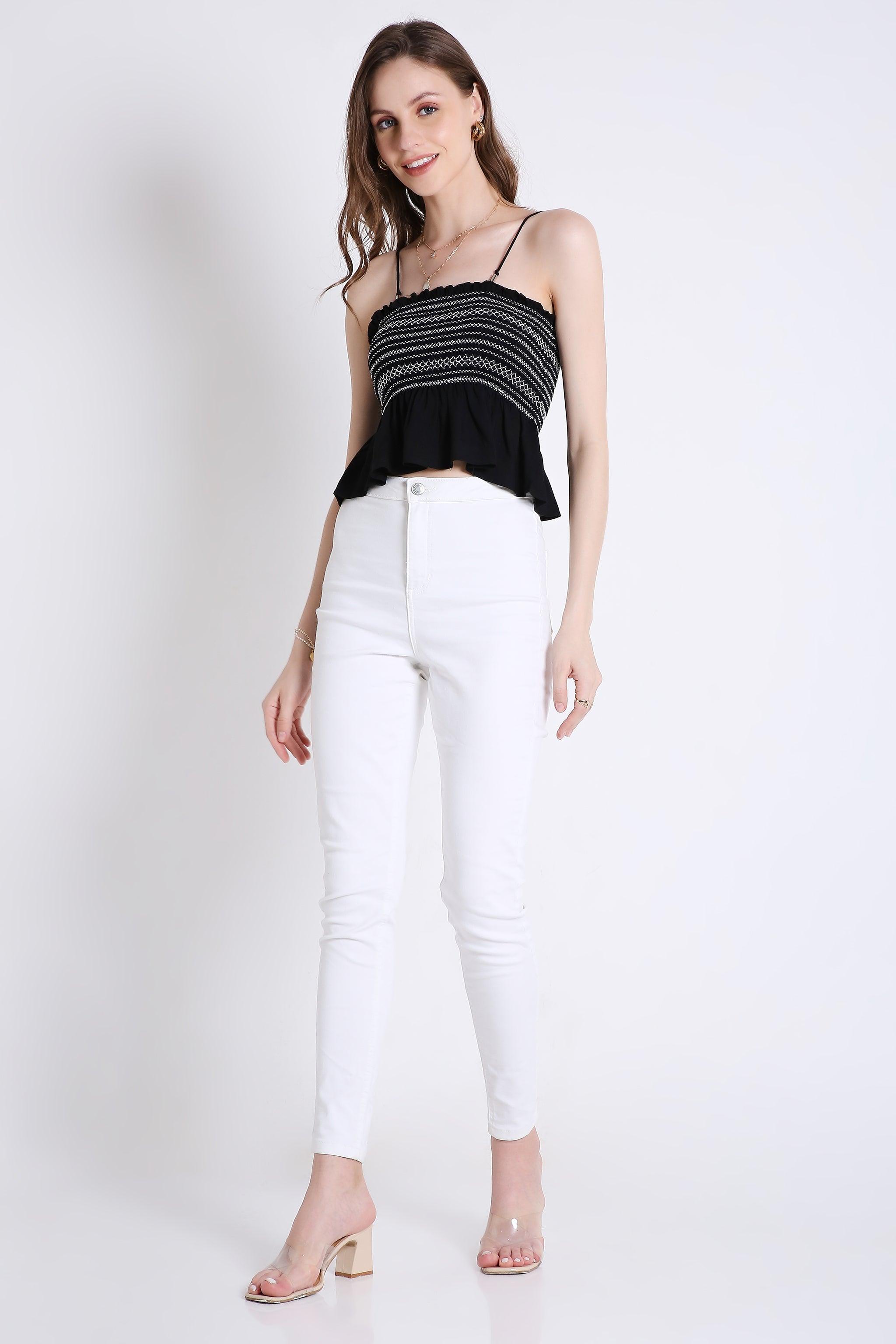 Contrast Sheered Tube Top FRENCH THEORY