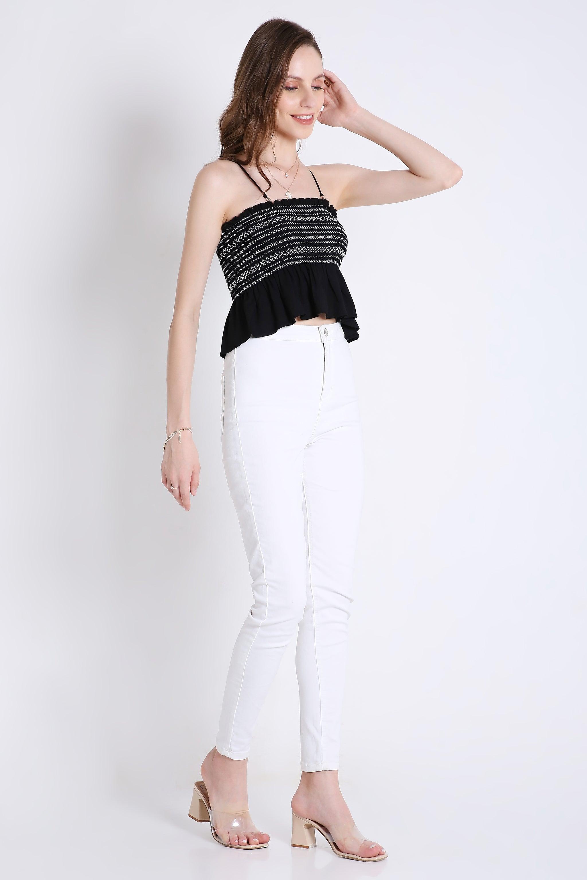 Contrast Sheered Tube Top FRENCH THEORY