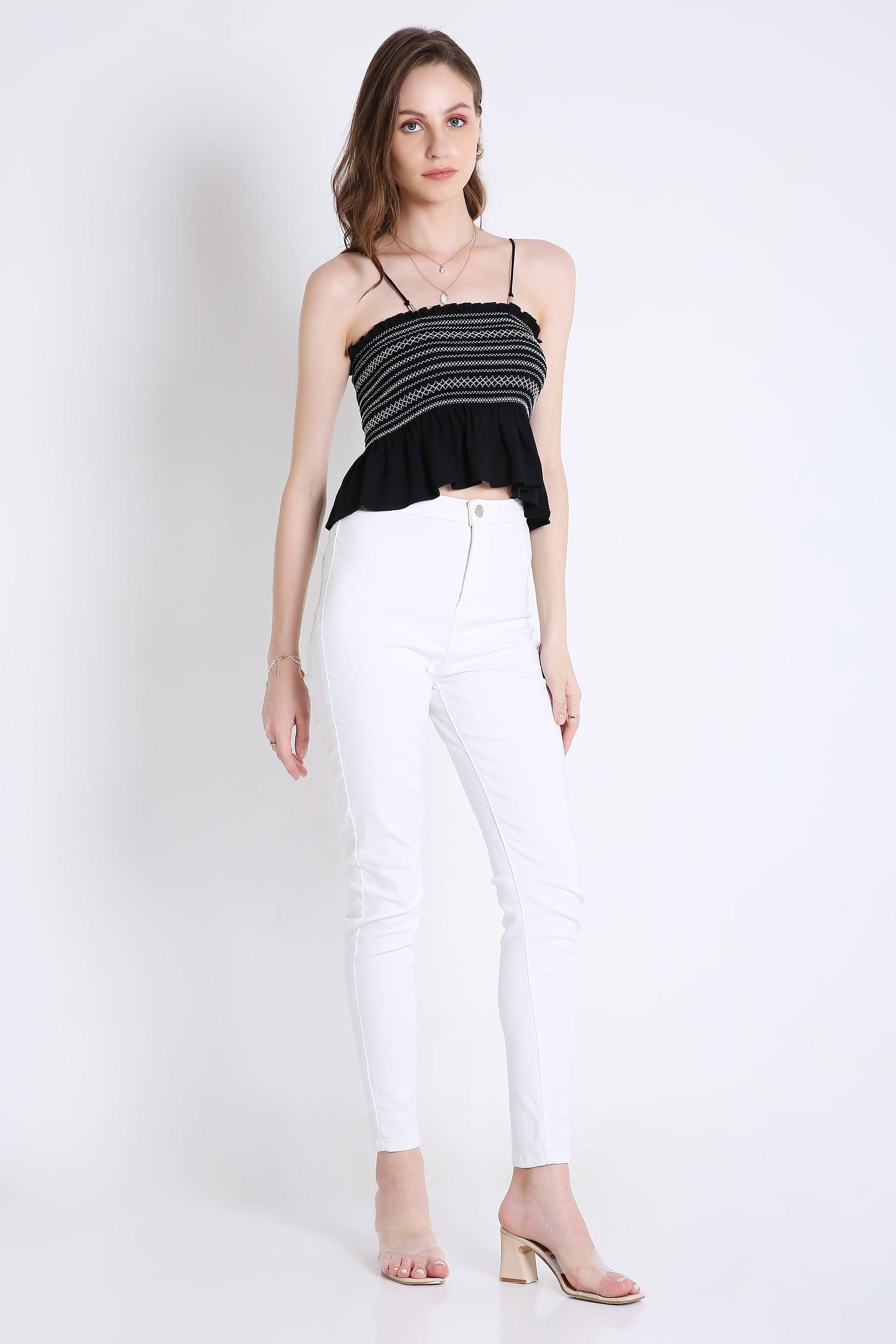 Contrast Sheered Tube Top FRENCH THEORY