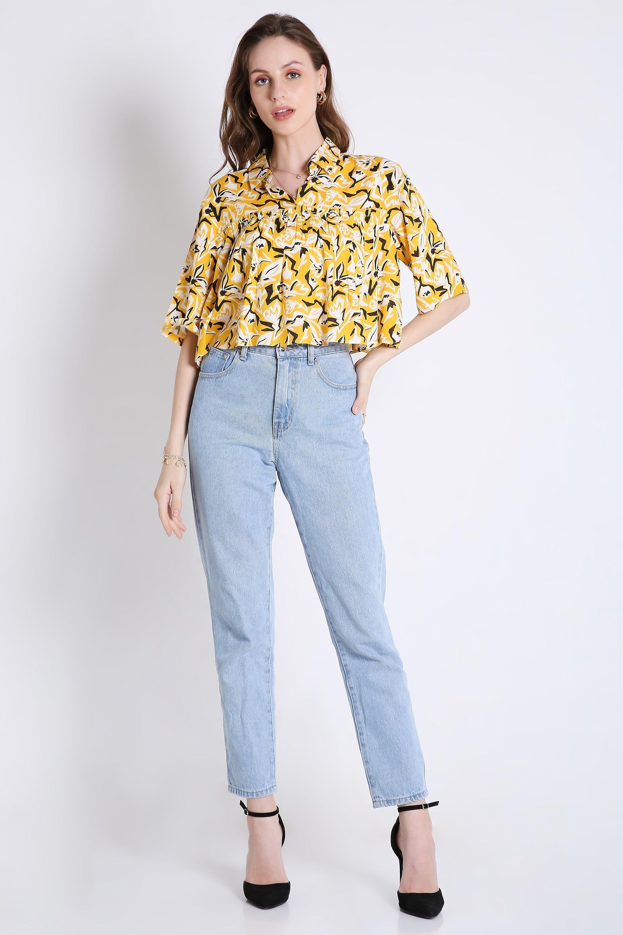 Printed Summer Crop Top FRENCH THEORY