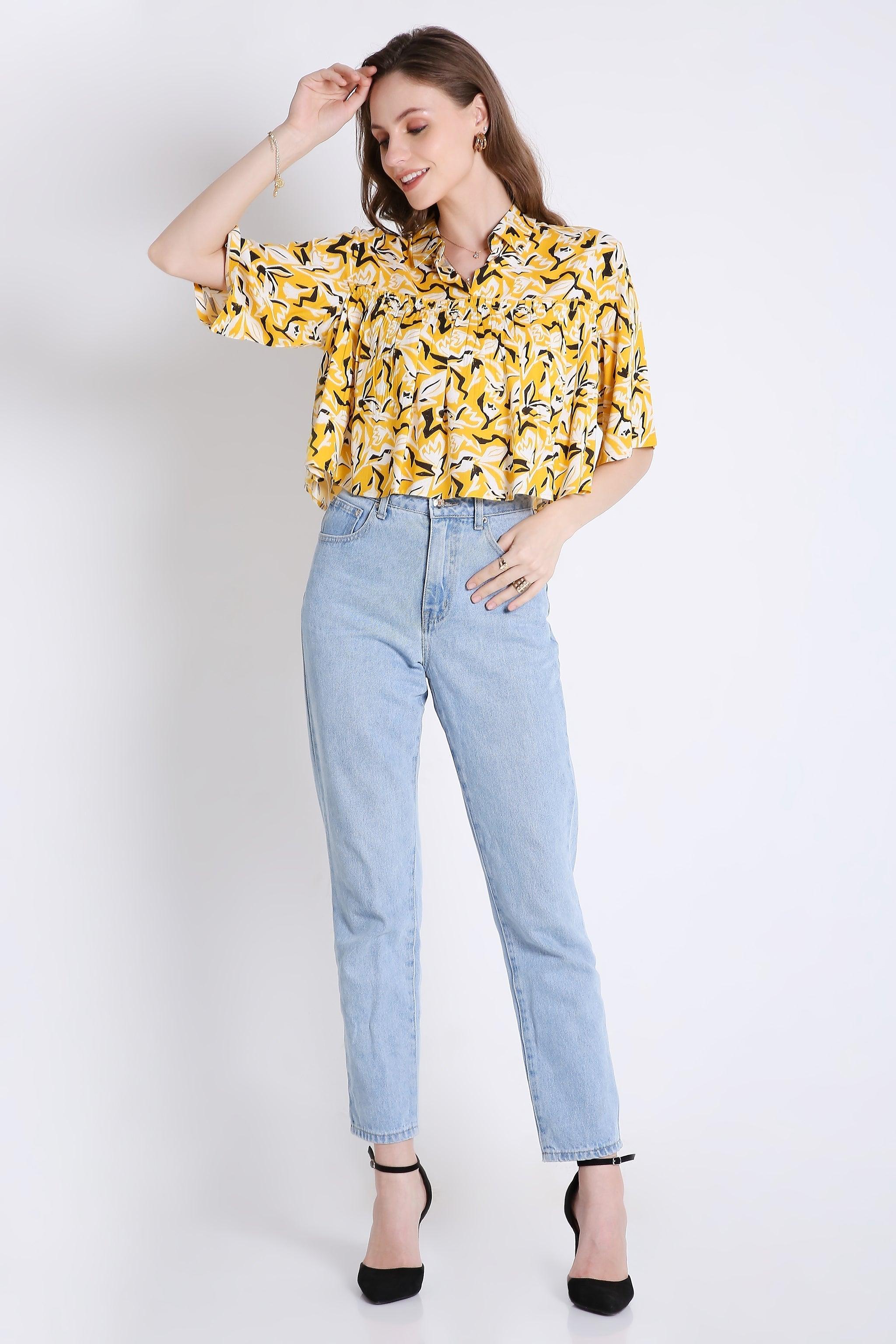 Printed Summer Crop Top FRENCH THEORY
