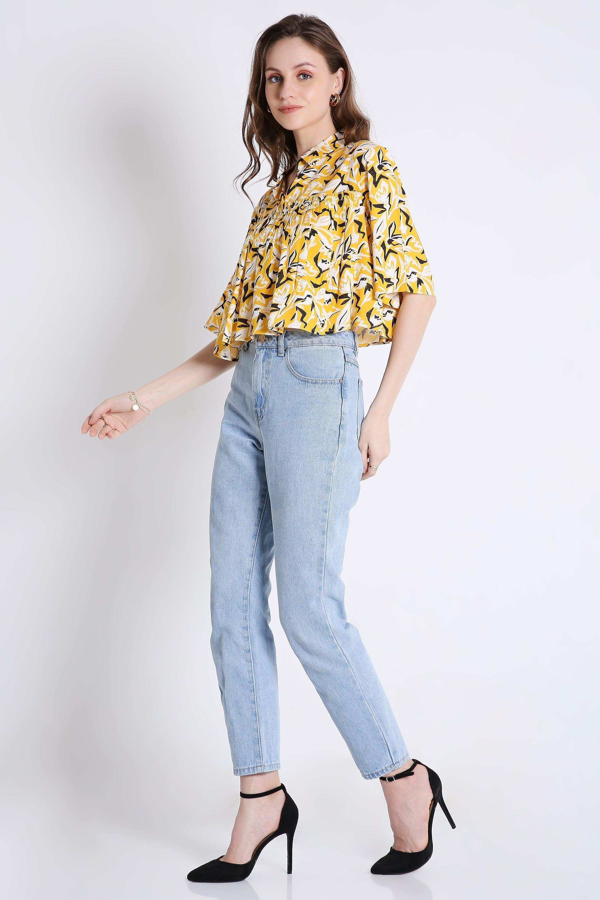 Printed Summer Crop Top FRENCH THEORY