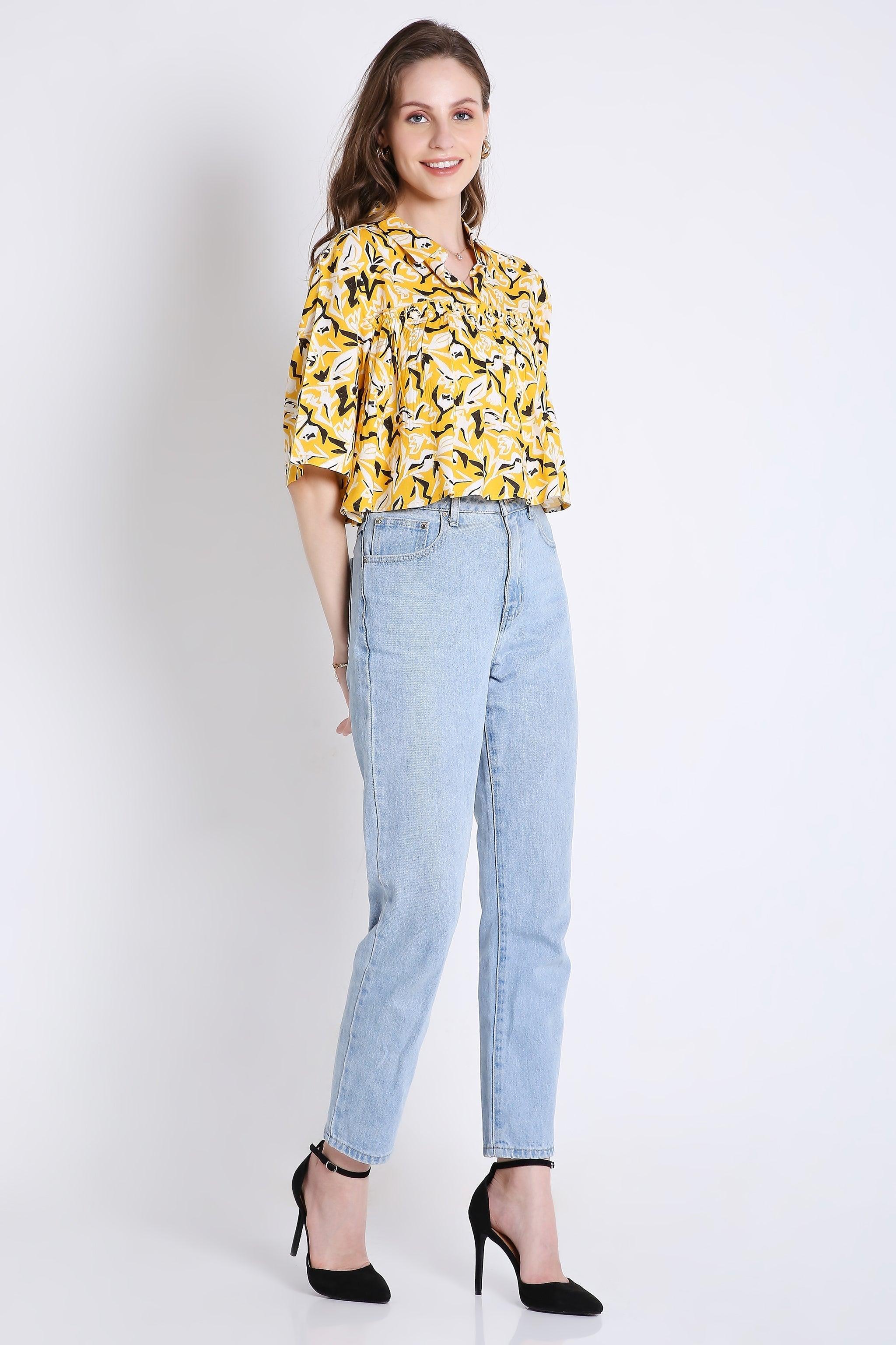 Printed Summer Crop Top FRENCH THEORY