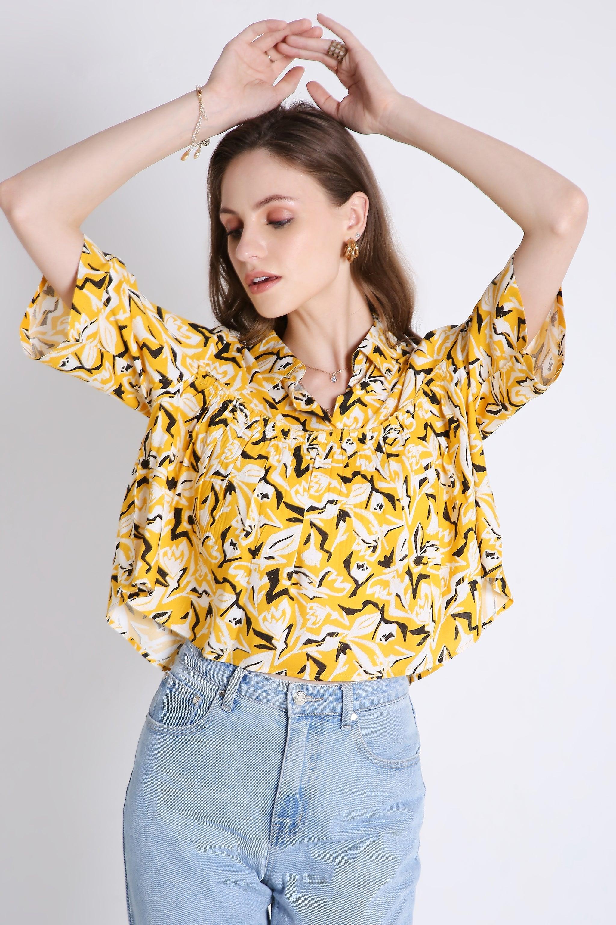 Printed Summer Crop Top FRENCH THEORY