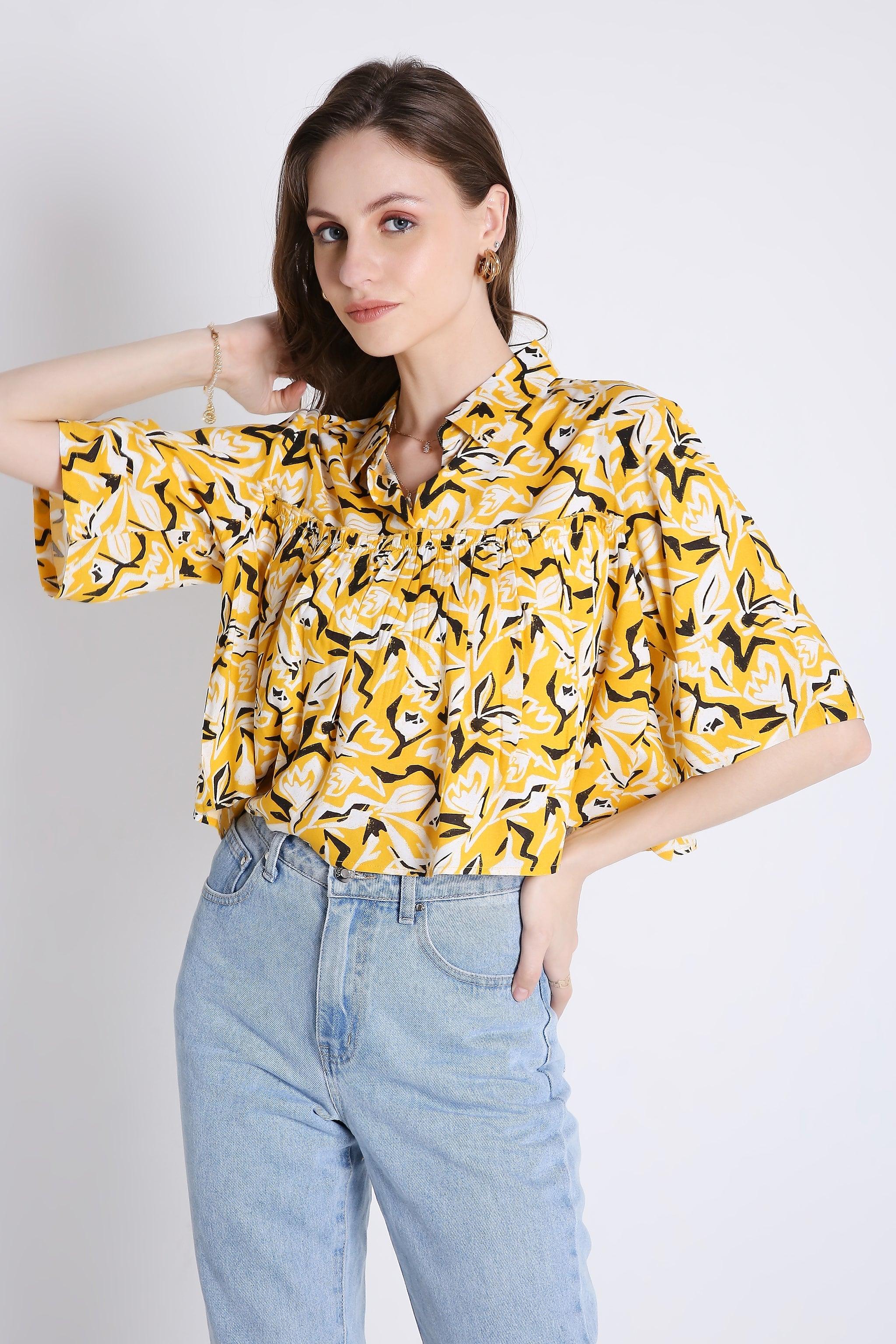 Printed Summer Crop Top FRENCH THEORY