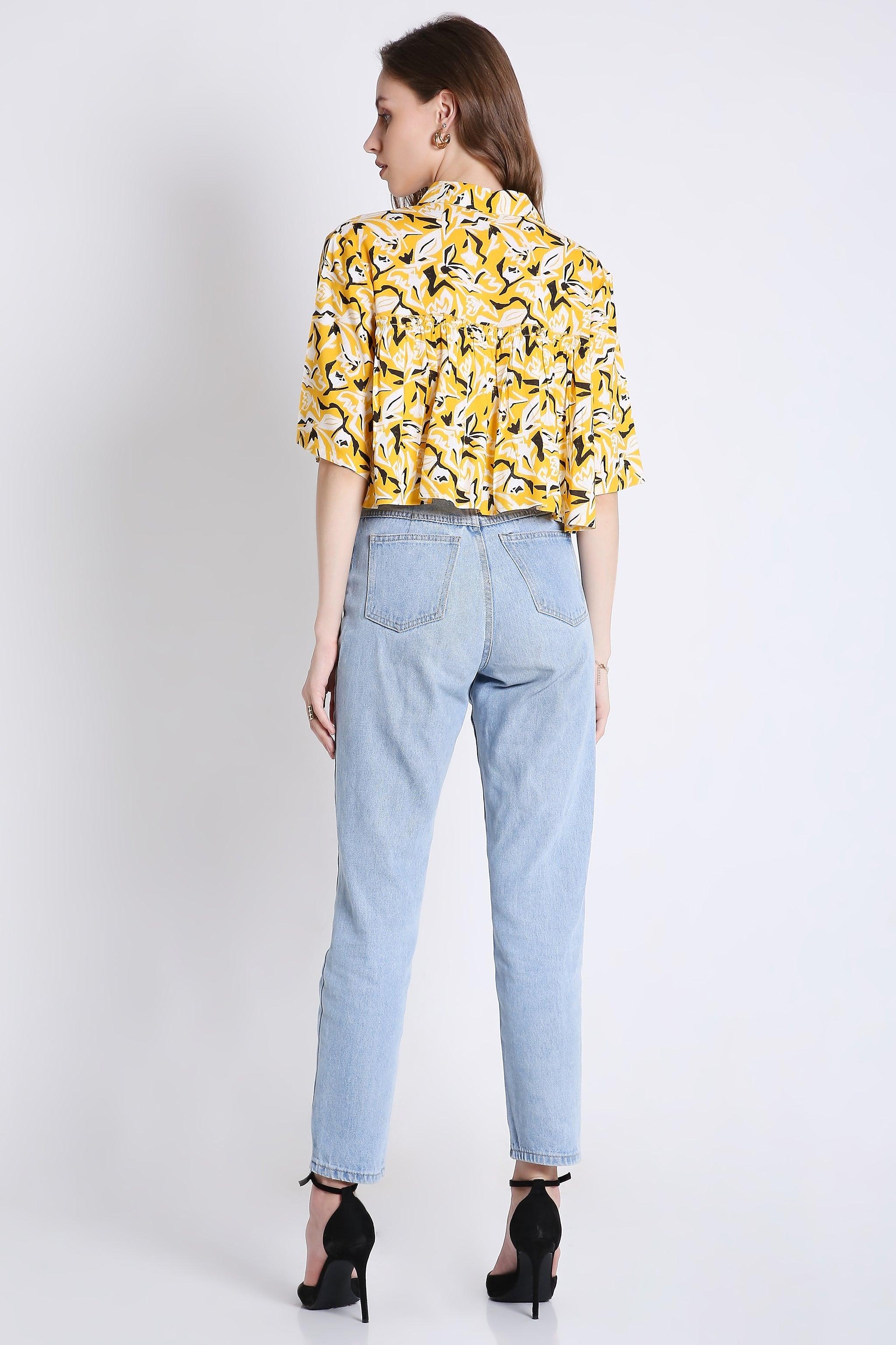 Printed Summer Crop Top FRENCH THEORY