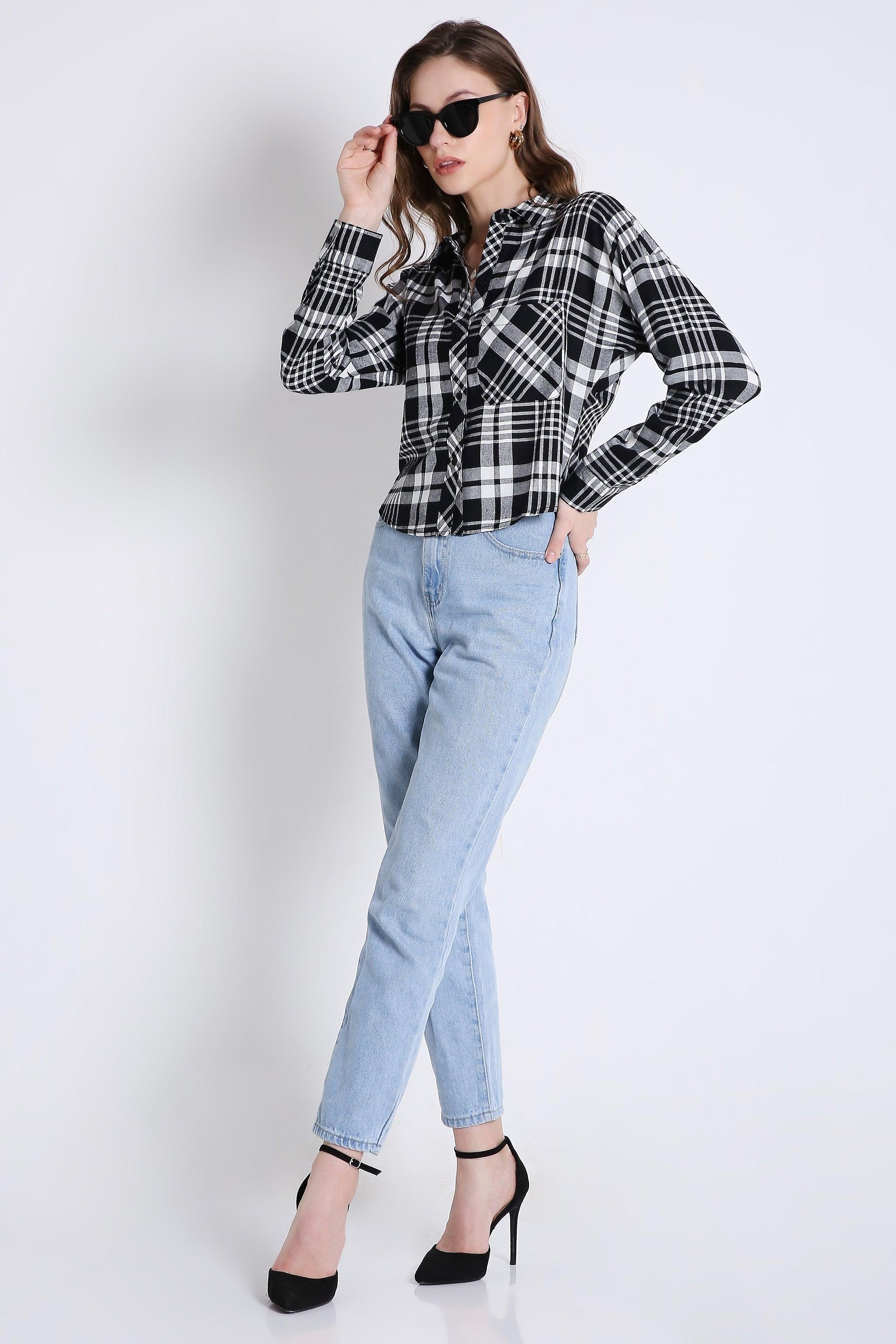 Checks Crop Shirt FRENCH THEORY
