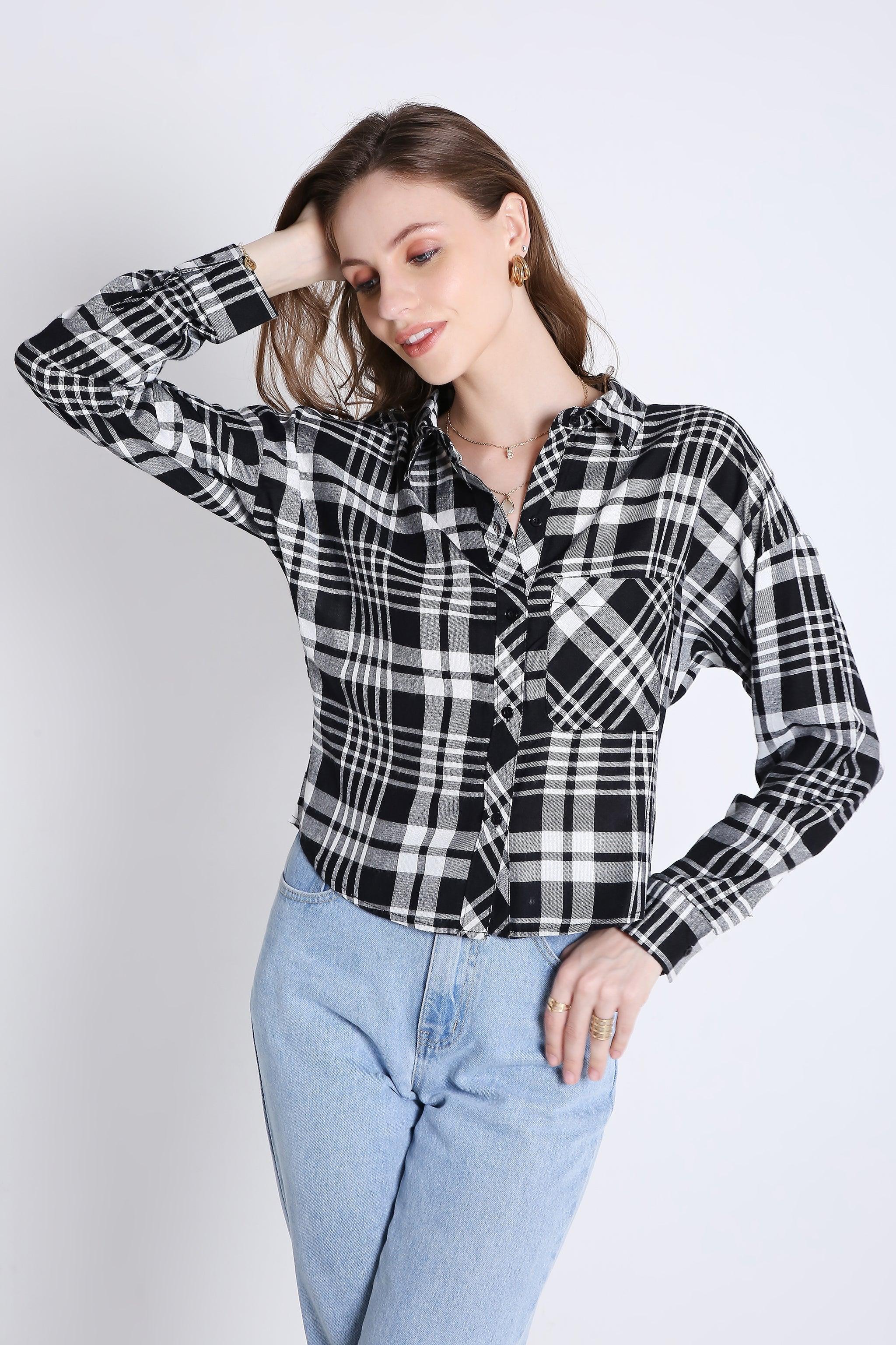 Checks Crop Shirt FRENCH THEORY