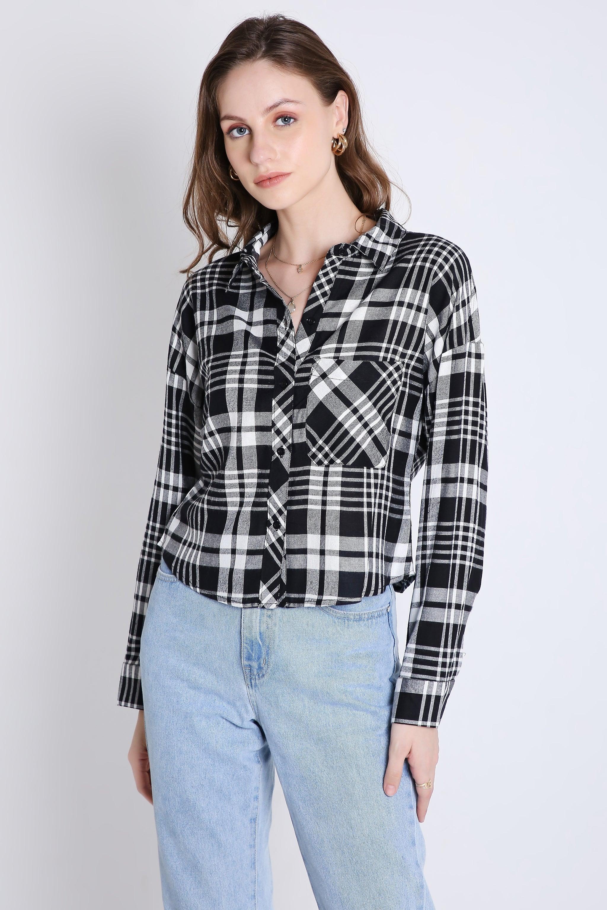 Checks Crop Shirt FRENCH THEORY
