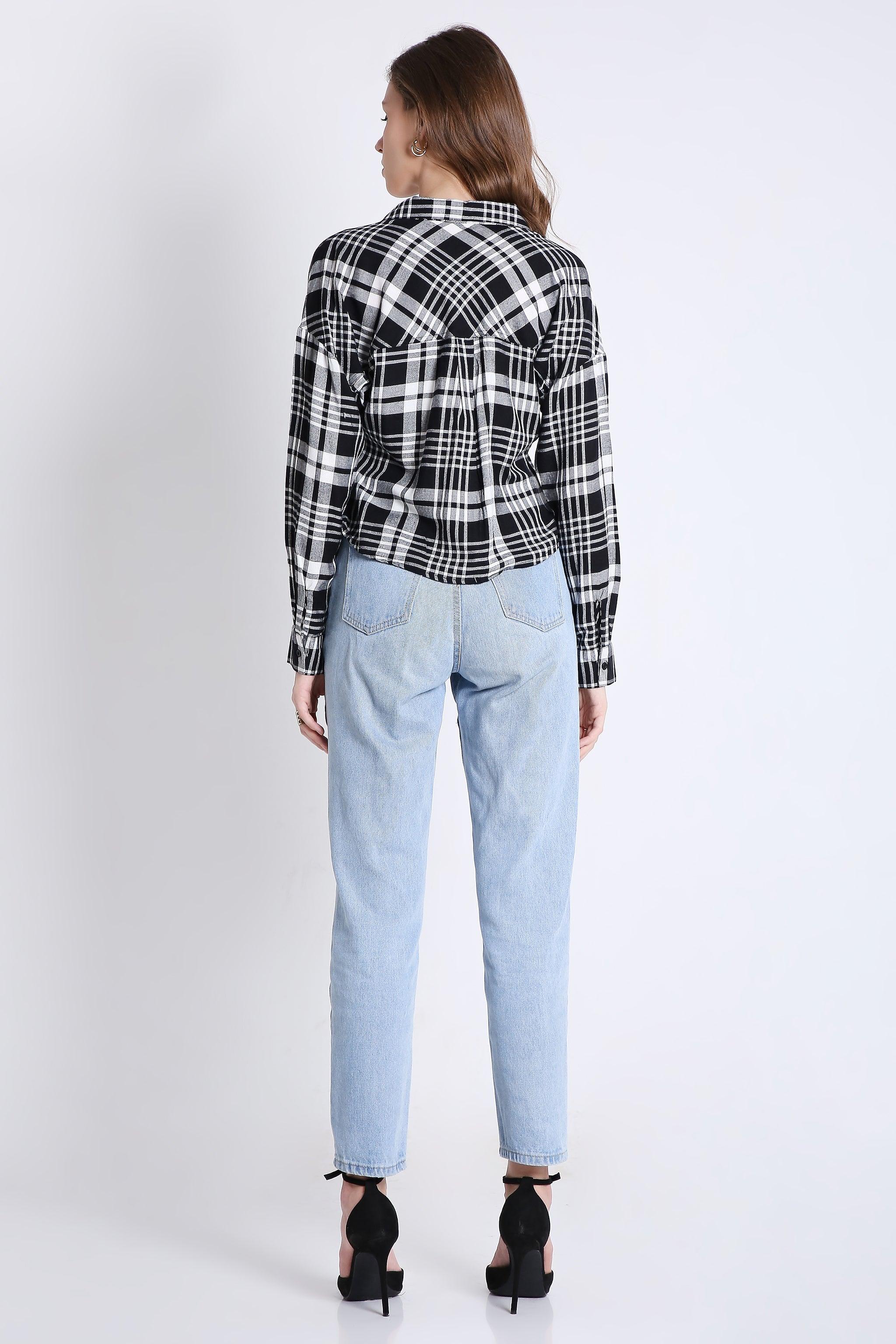 Checks Crop Shirt FRENCH THEORY