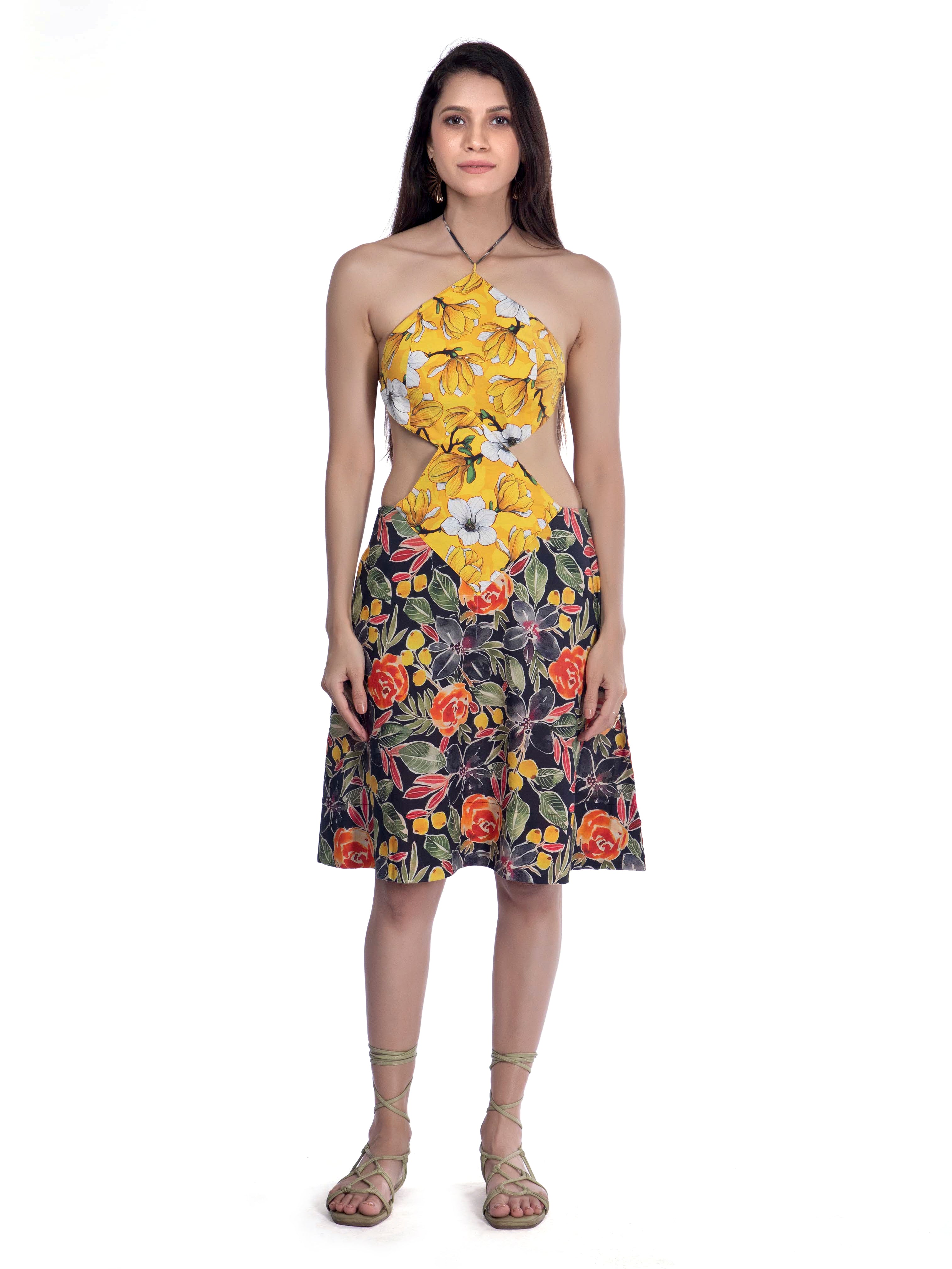 Yellow Printed Cotton Dress