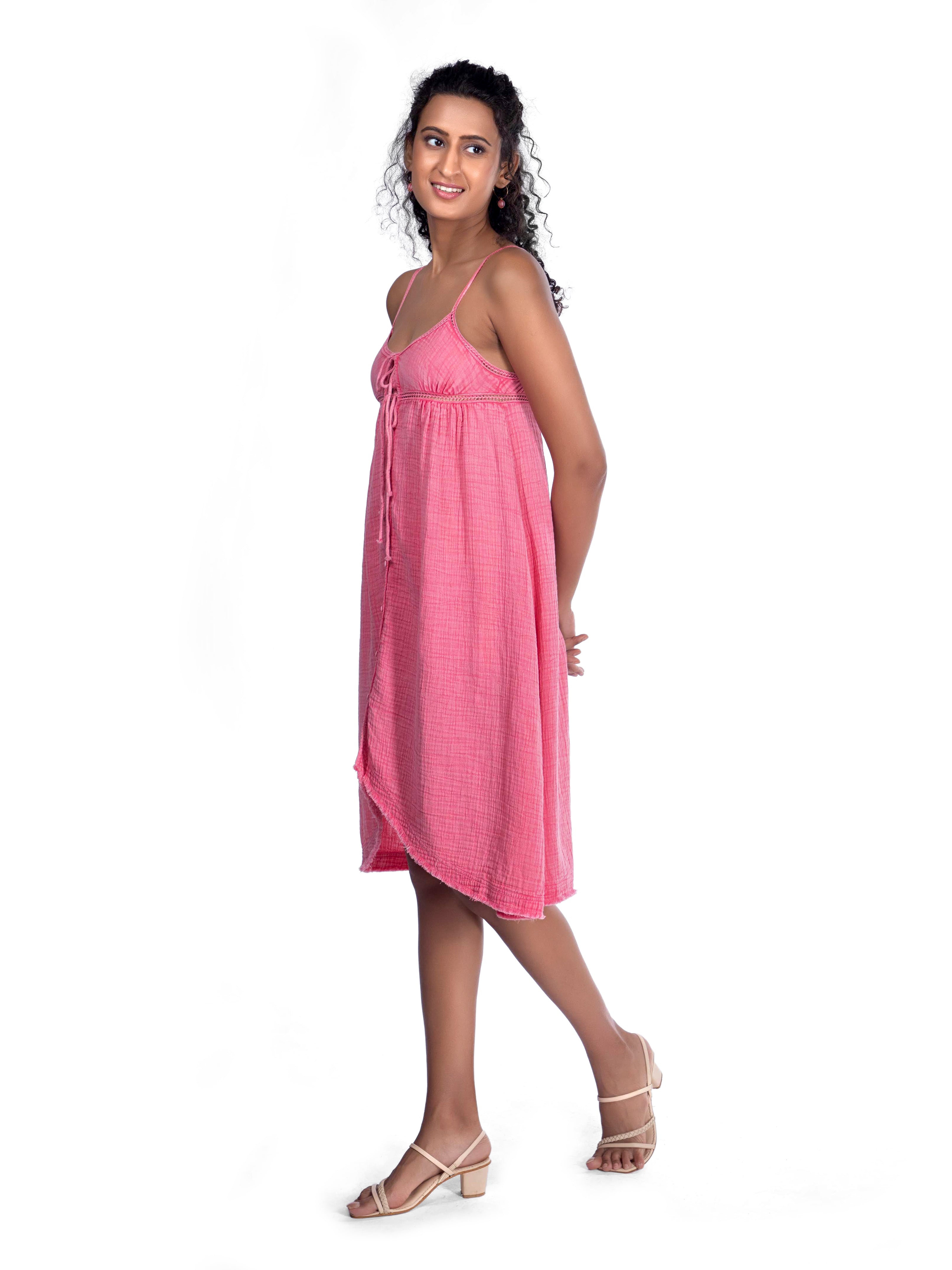 Pink Cotton Slip Dress