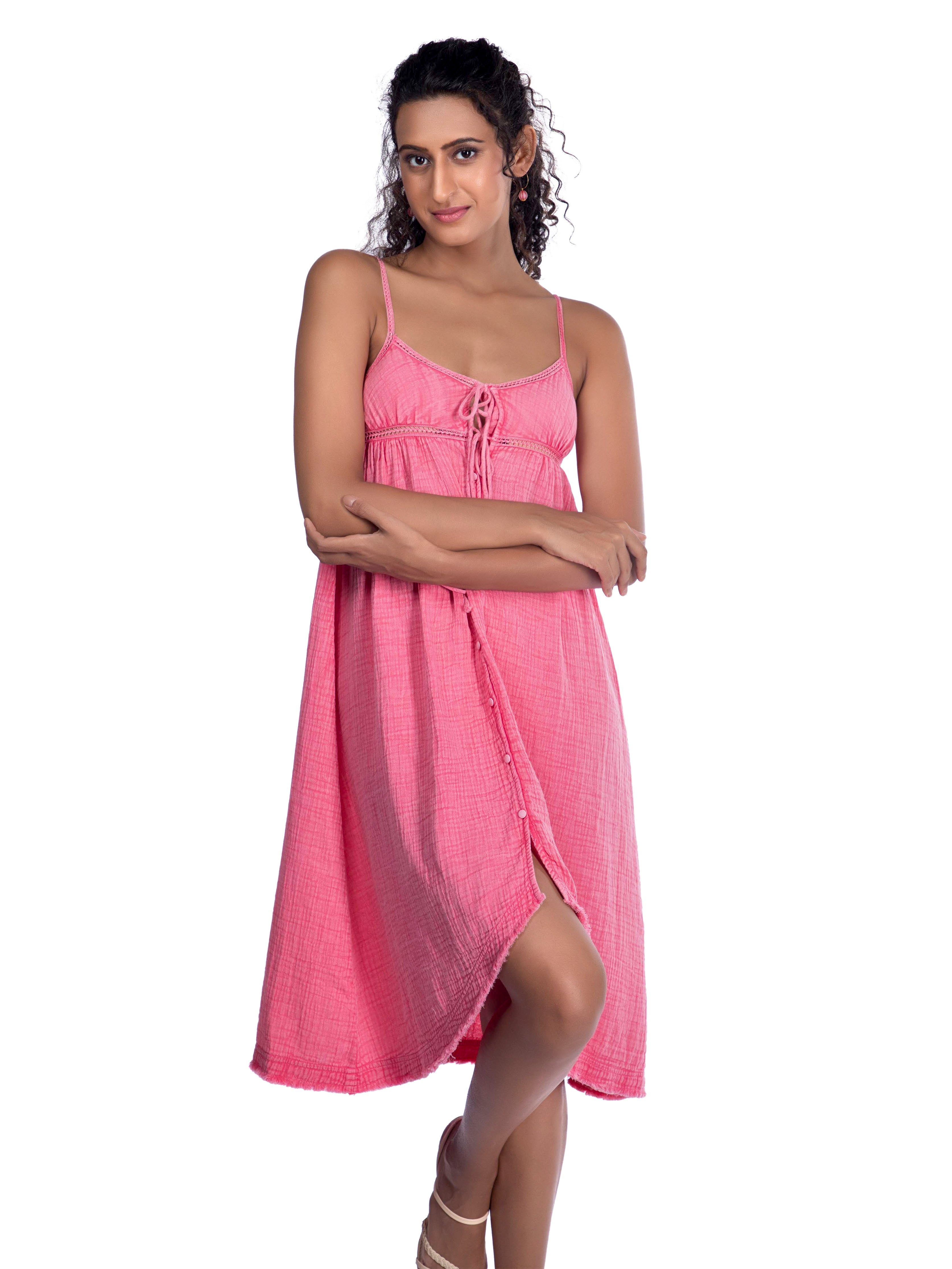 Pink Cotton Slip Dress