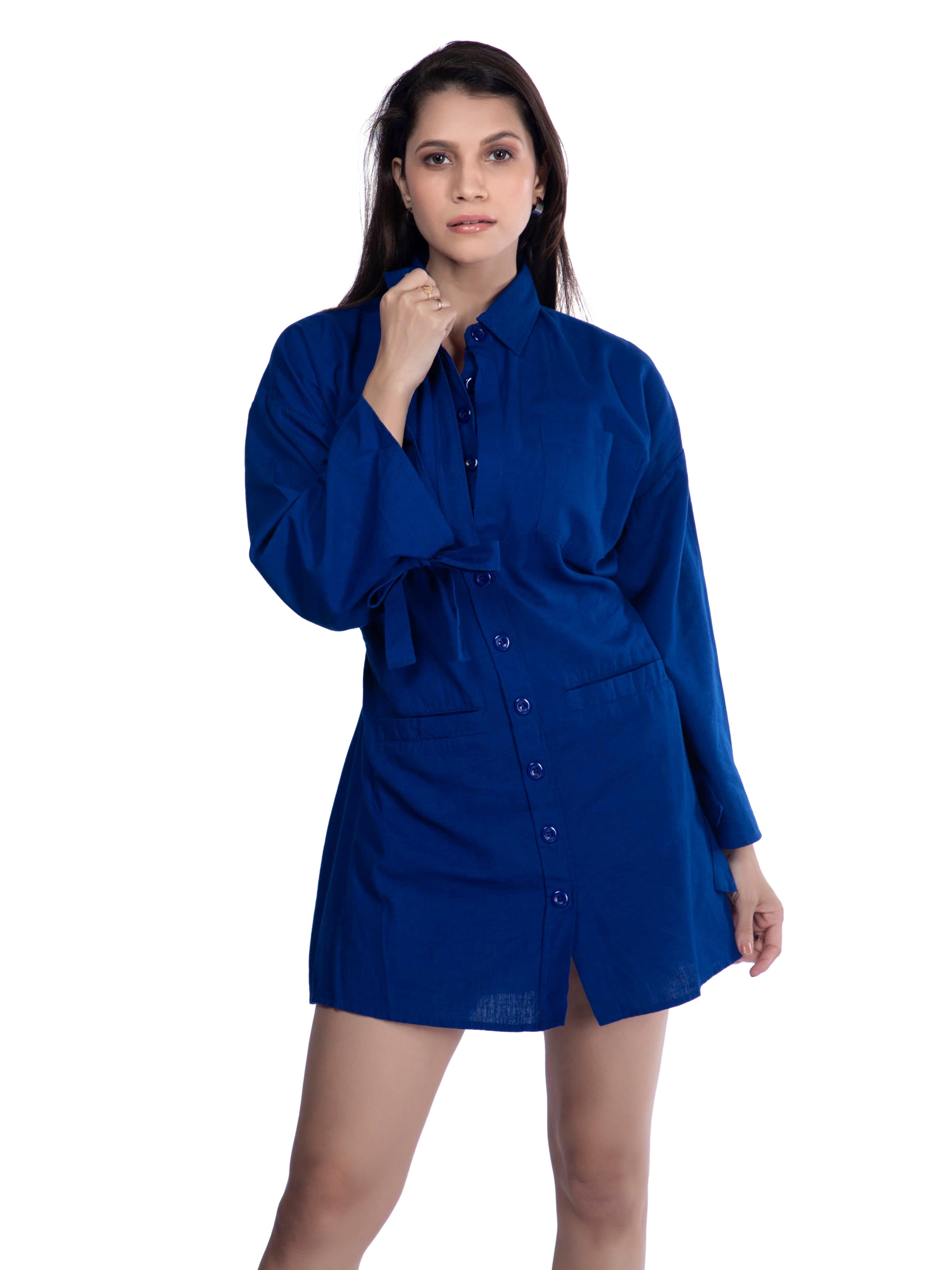 Navy Blue Button Down Dress