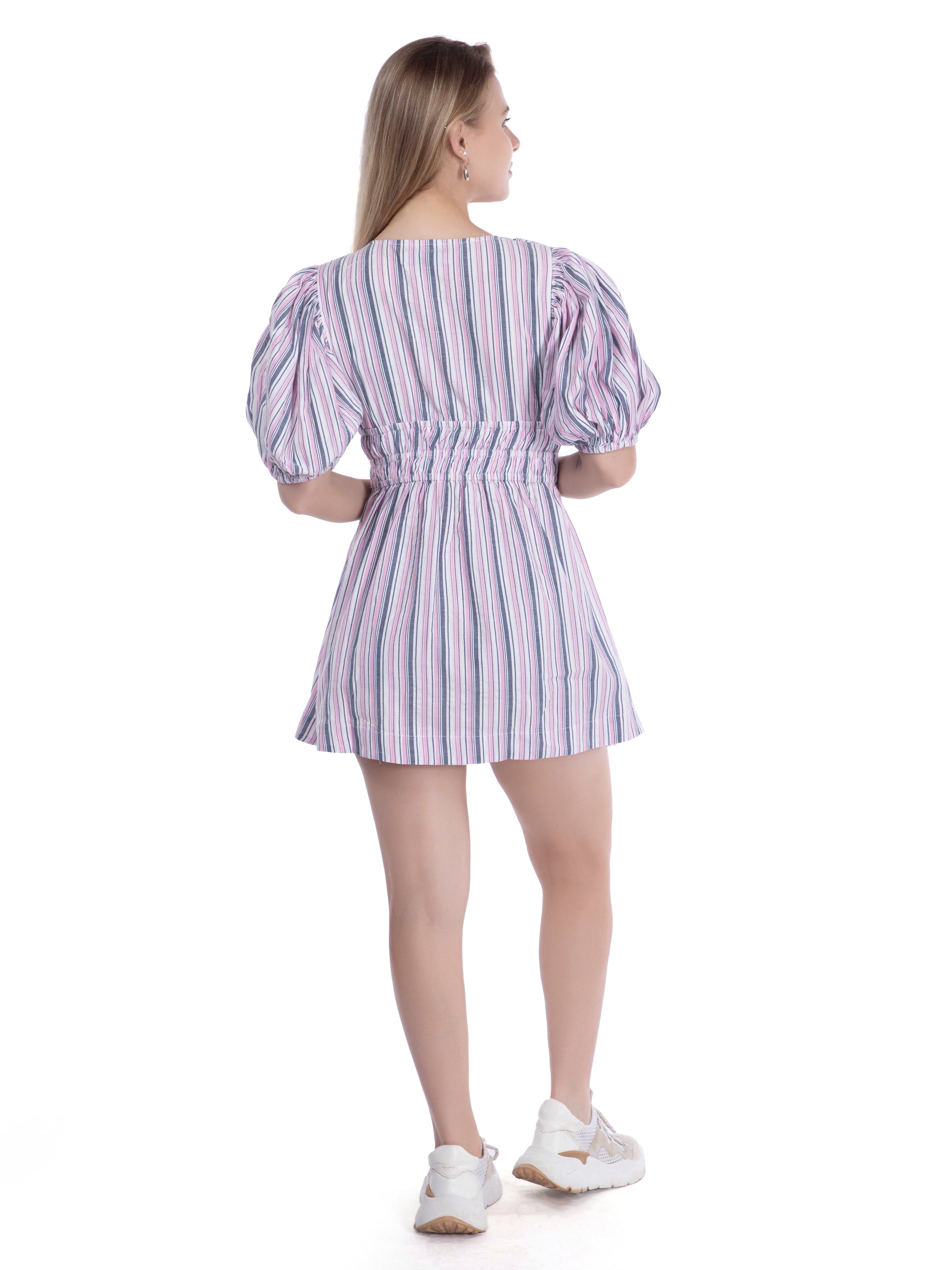 Pink & Gray Fit & Flare Dress FRENCH THEORY