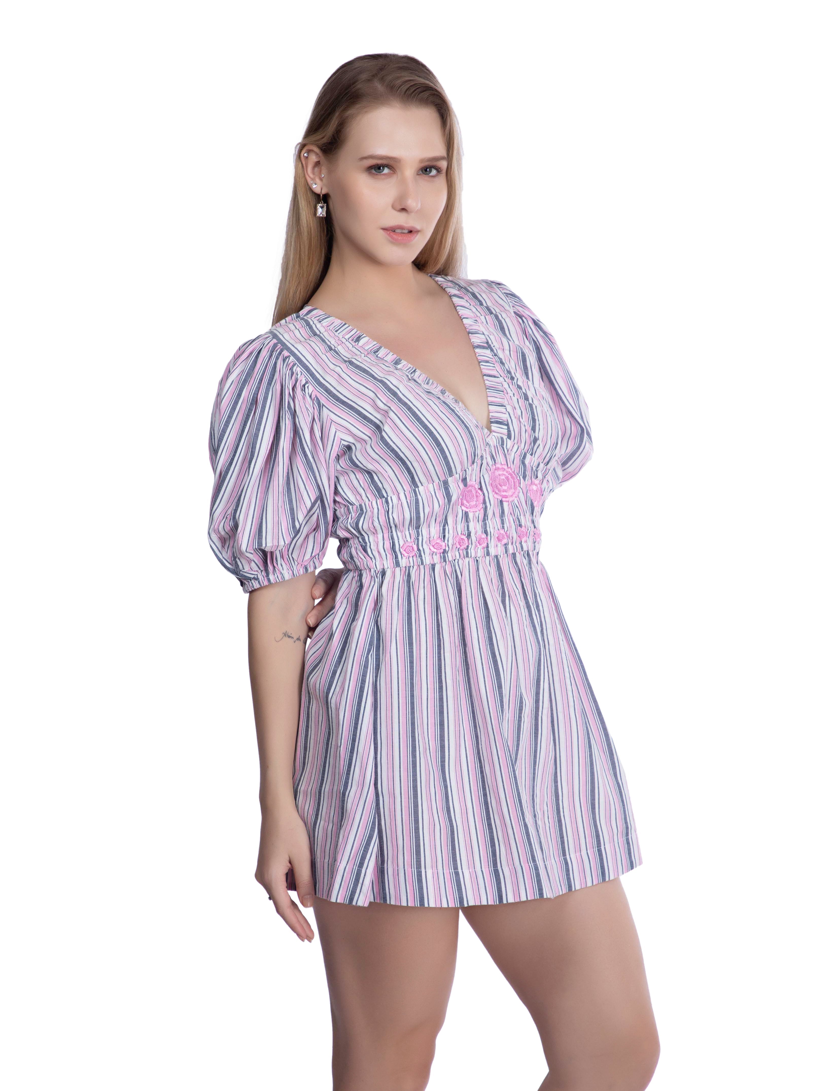 Pink & Gray Fit & Flare Dress FRENCH THEORY