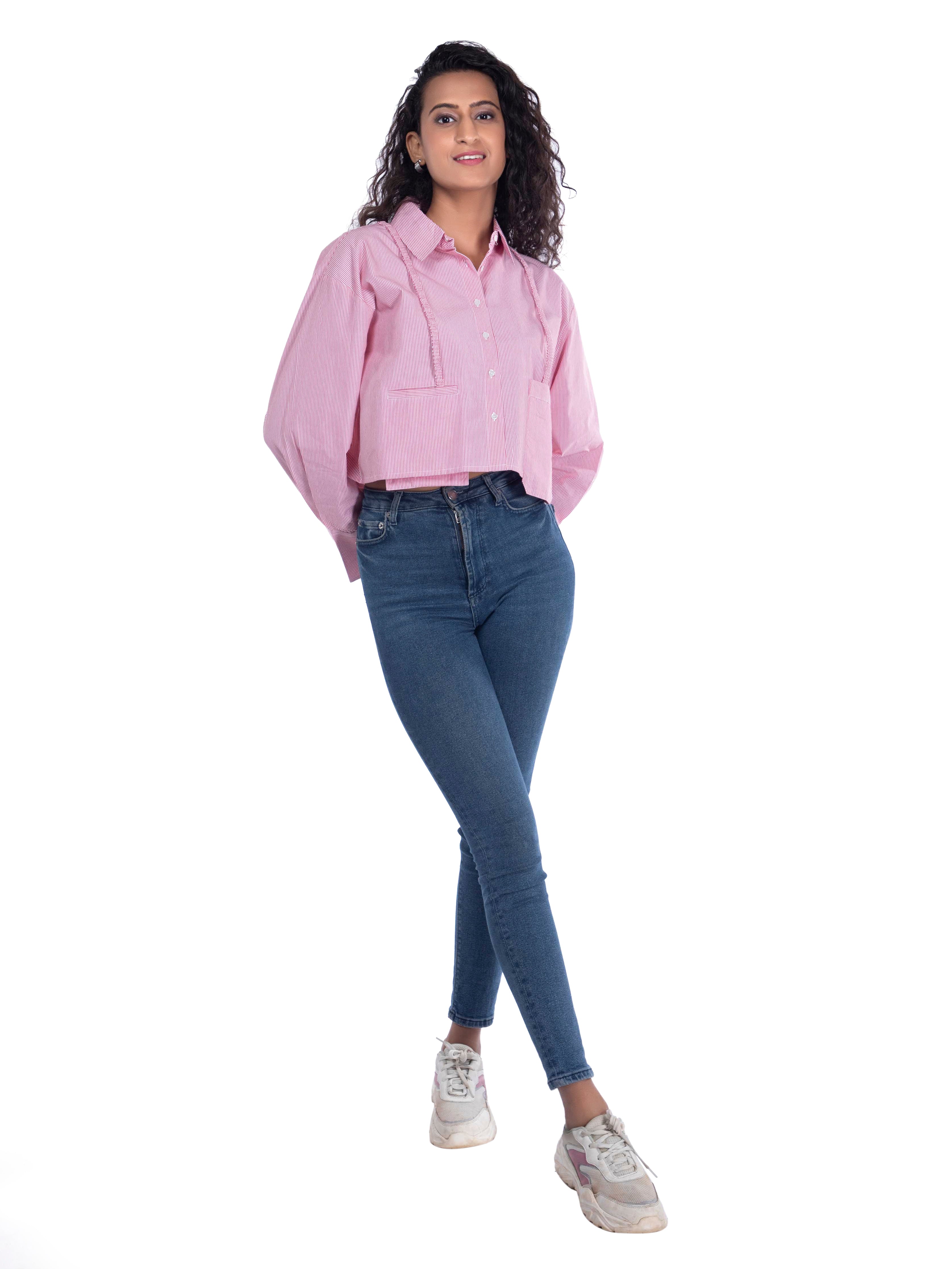 Striped Pink Crop Top