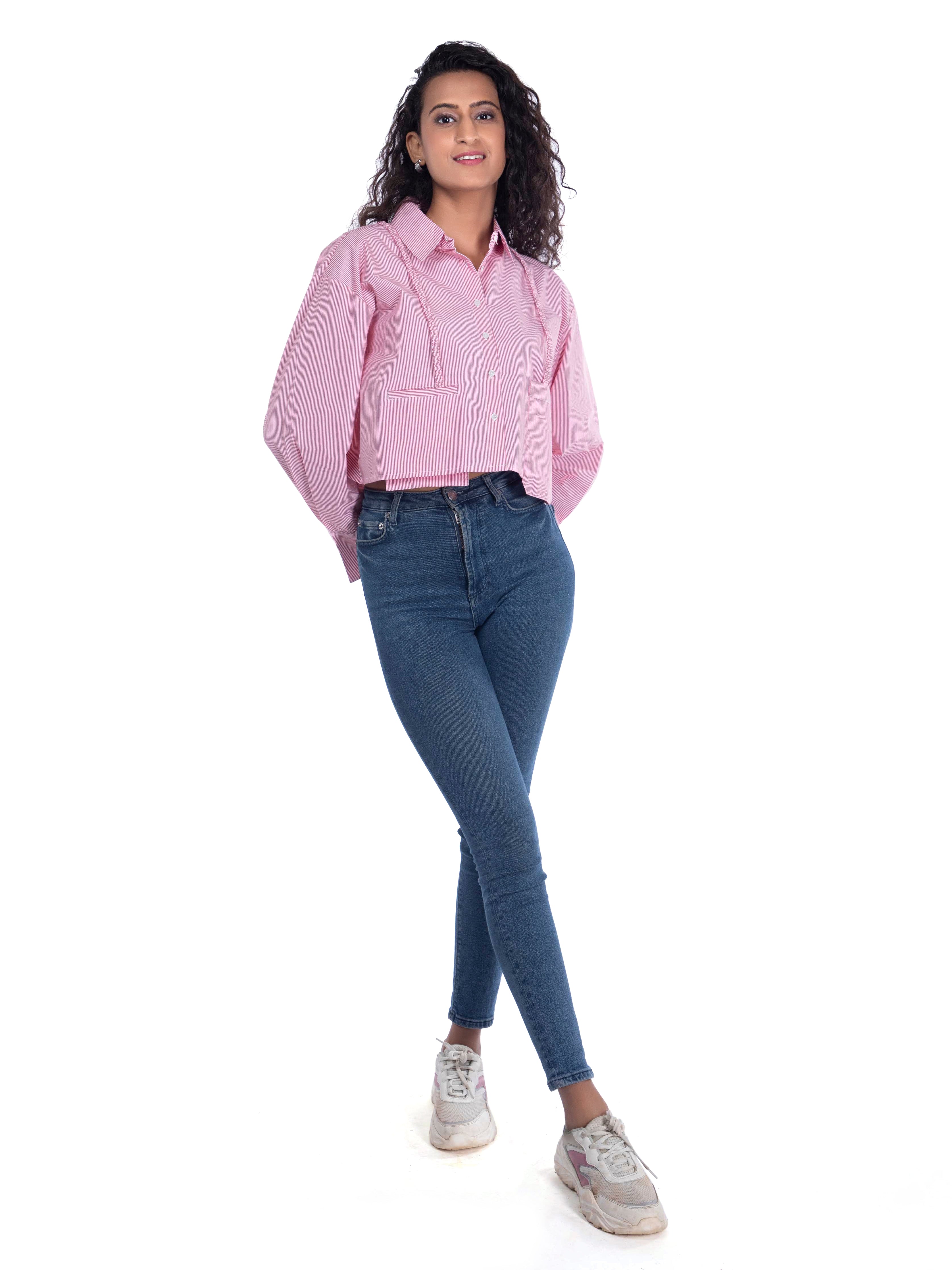 Striped Pink Crop Top