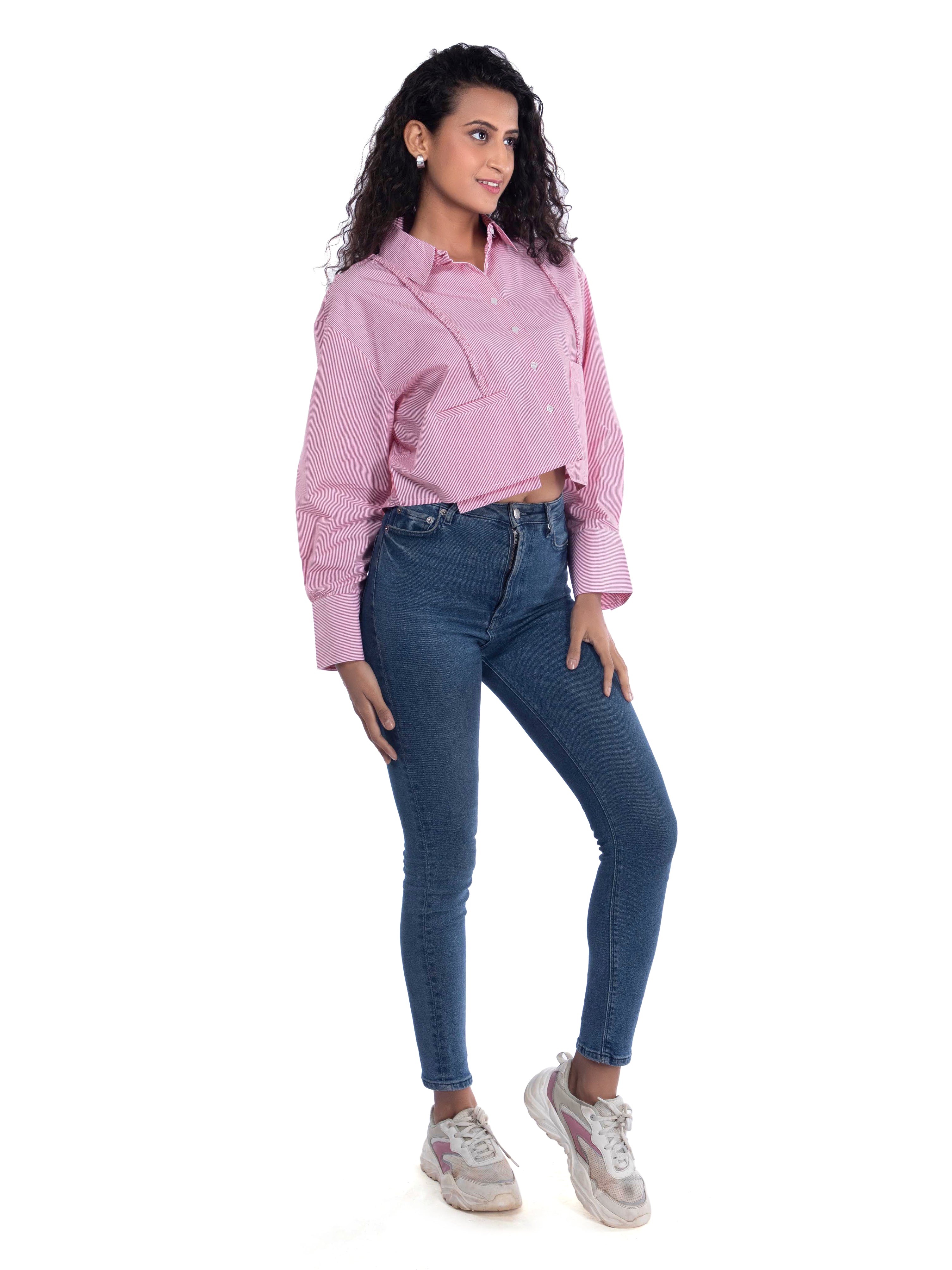 Striped Pink Crop Top