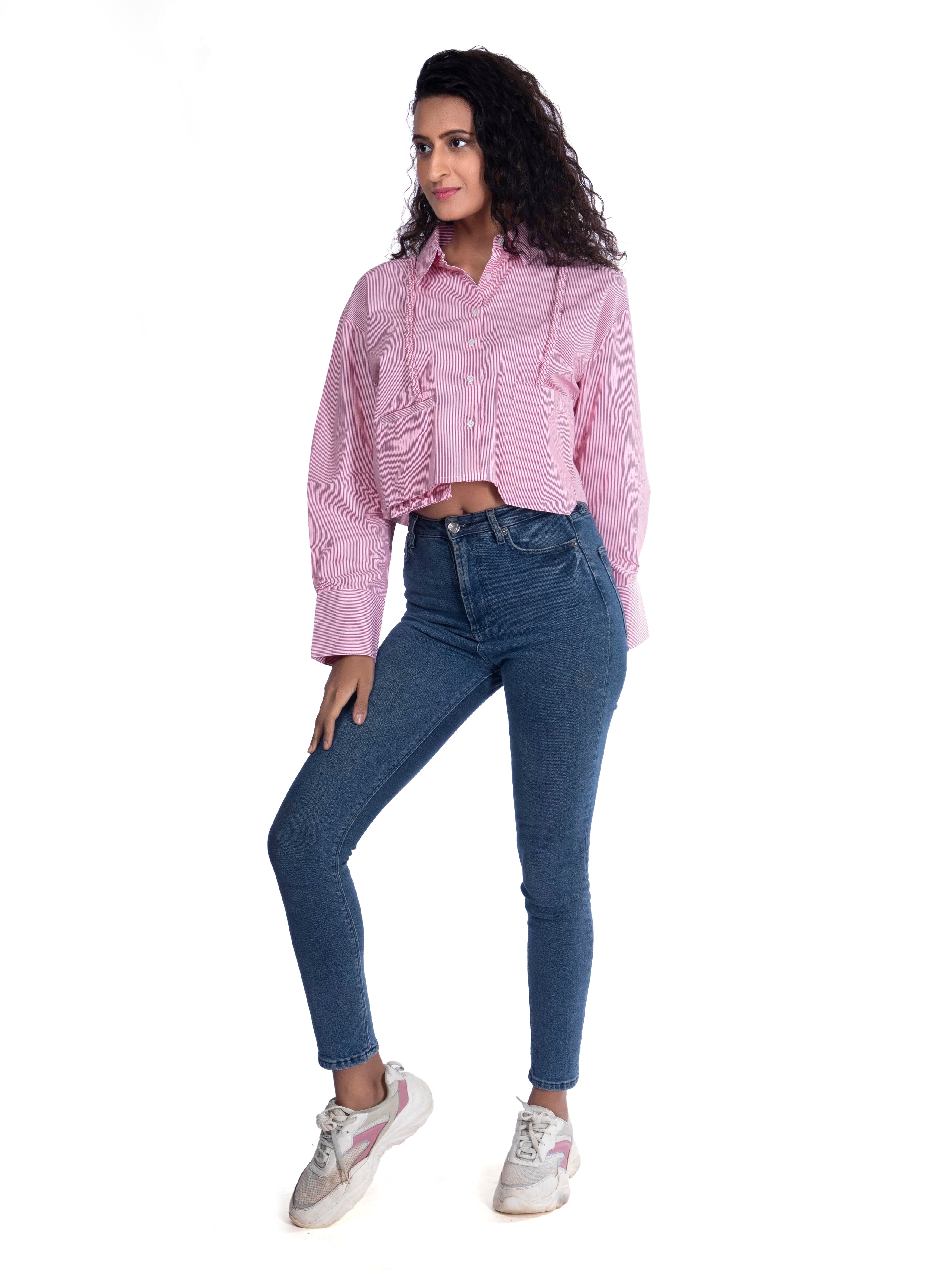 Striped Pink Crop Top