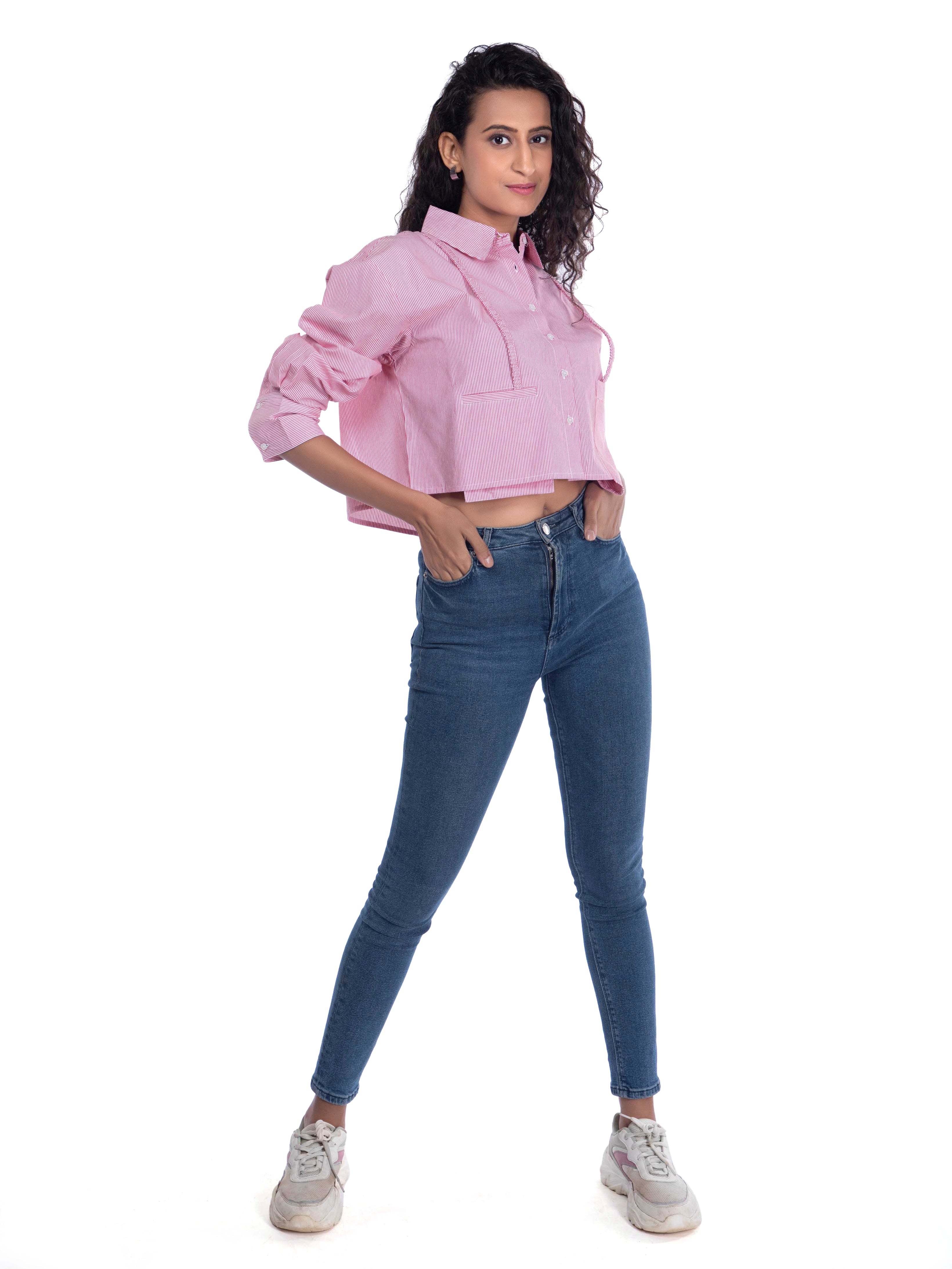 Striped Pink Crop Top