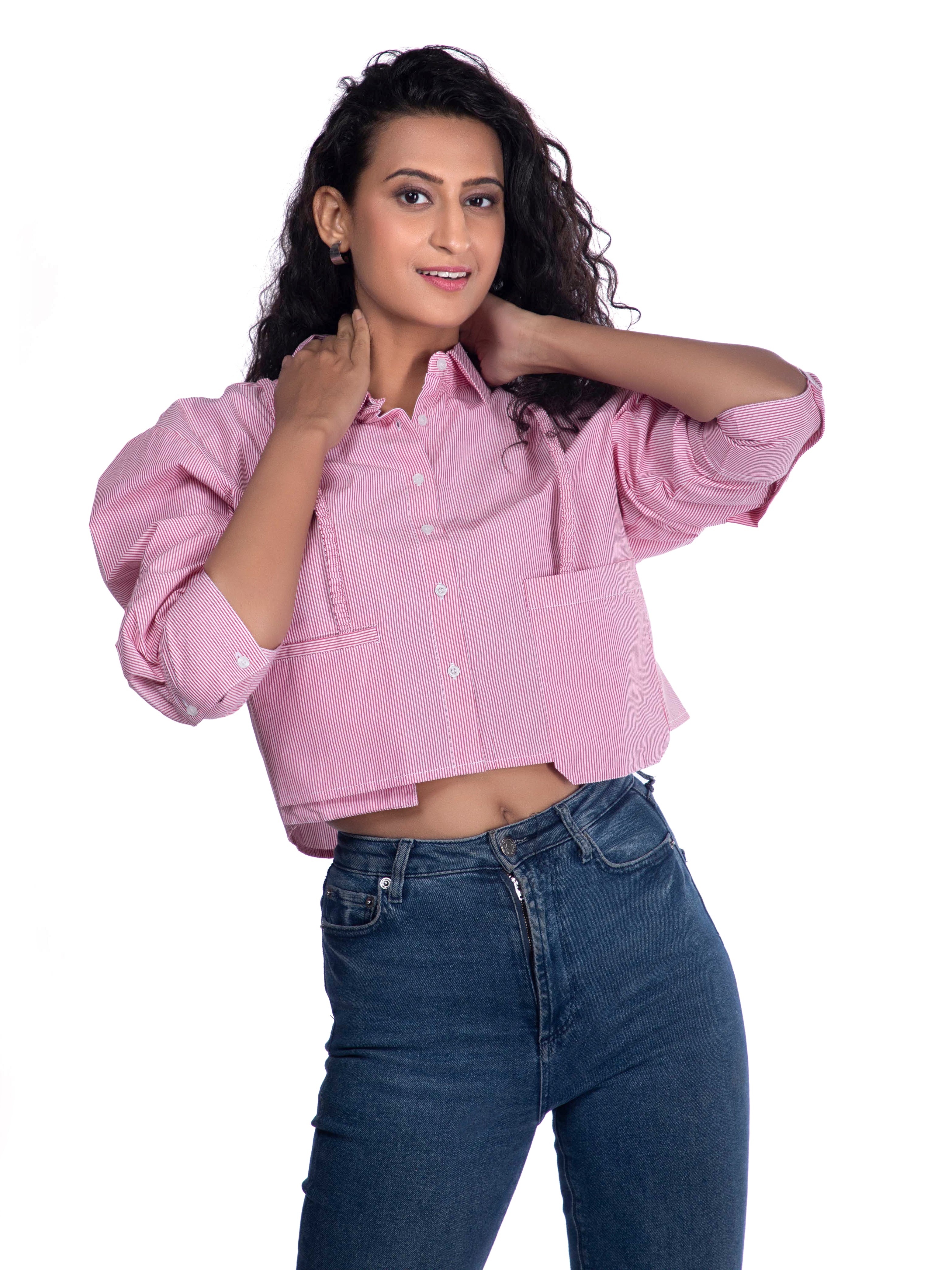 Striped Pink Crop Top