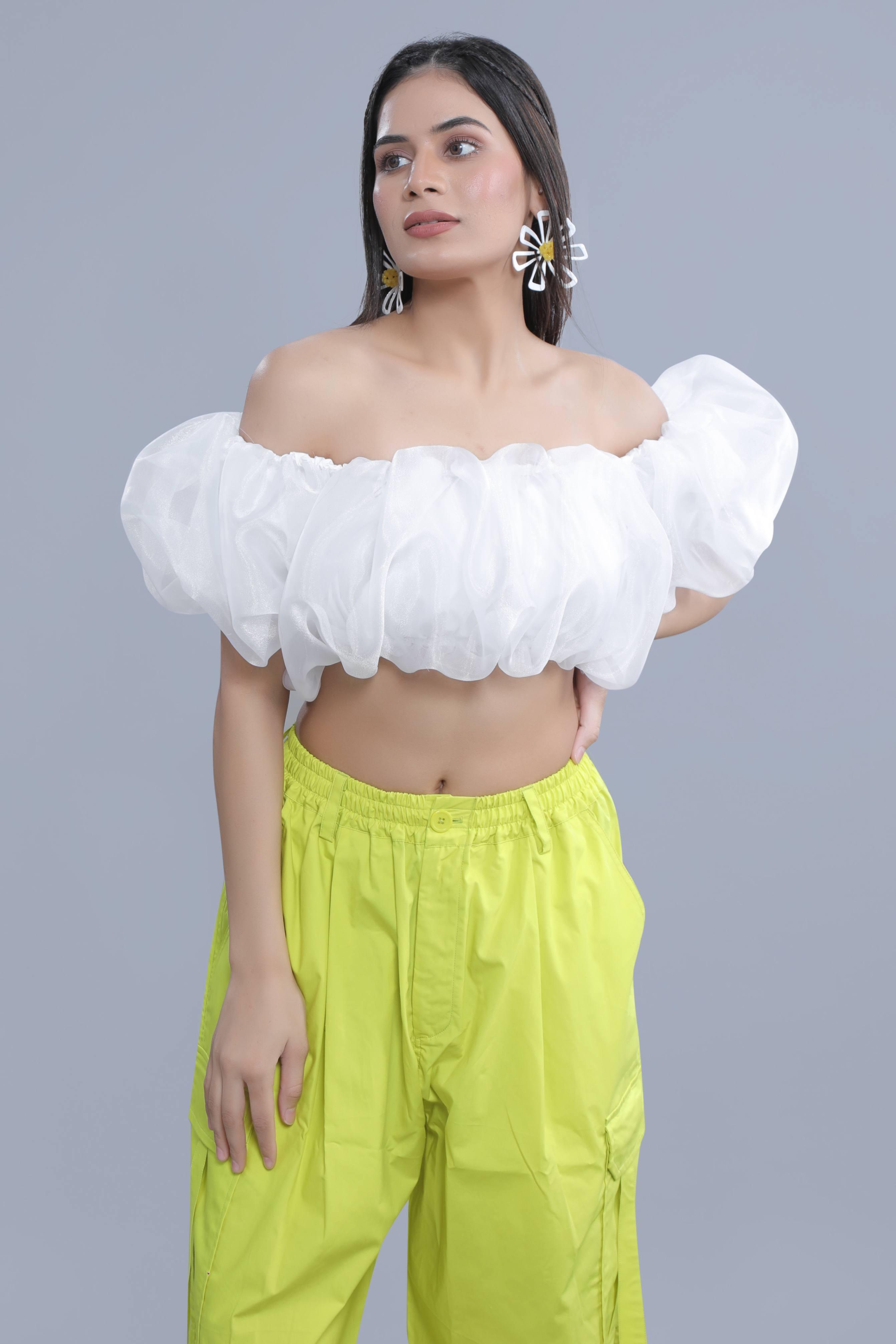 Off-Shoulder Cloud Crop Top FRENCH THEORY