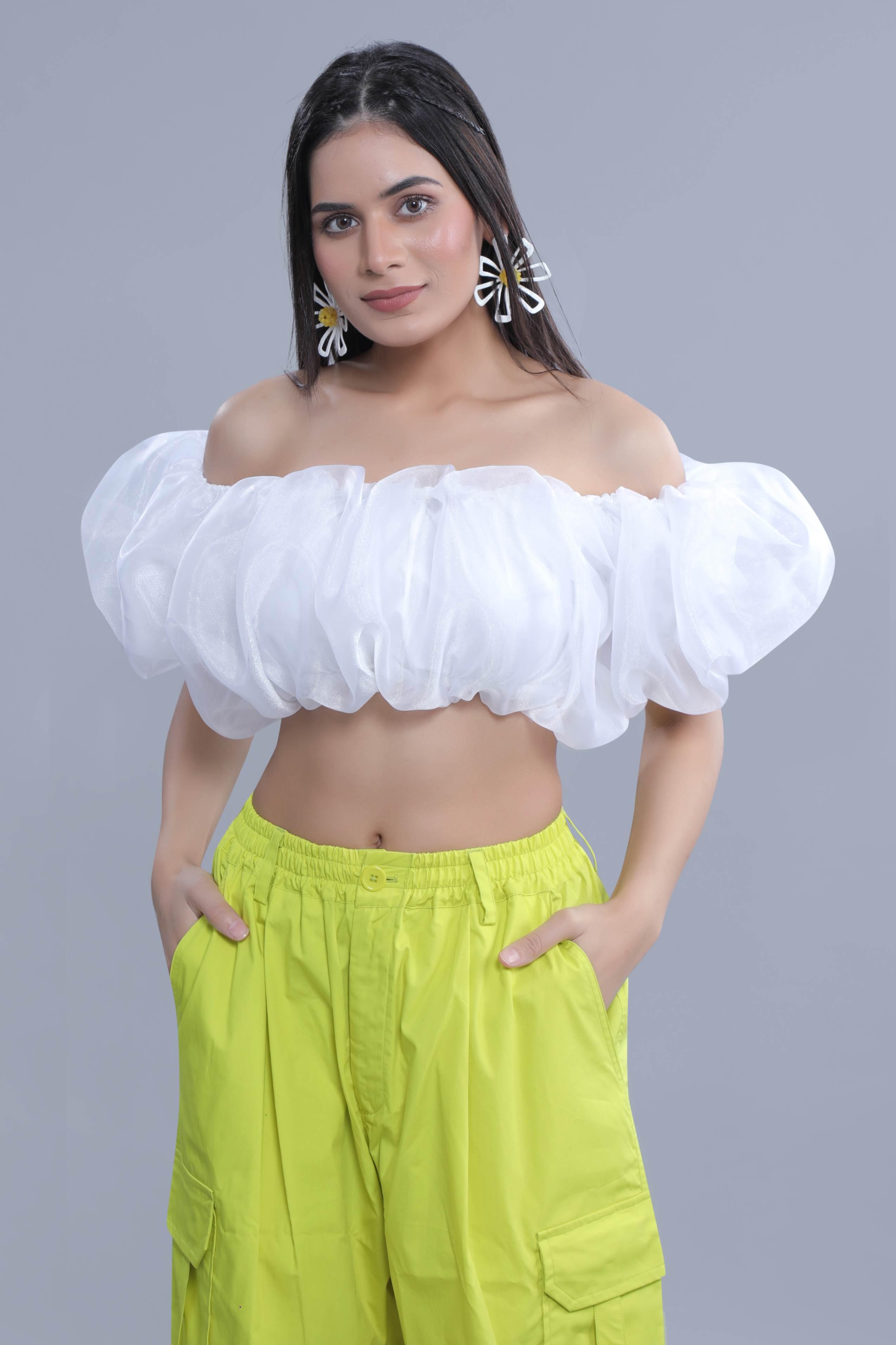 Off-Shoulder Cloud Crop Top FRENCH THEORY