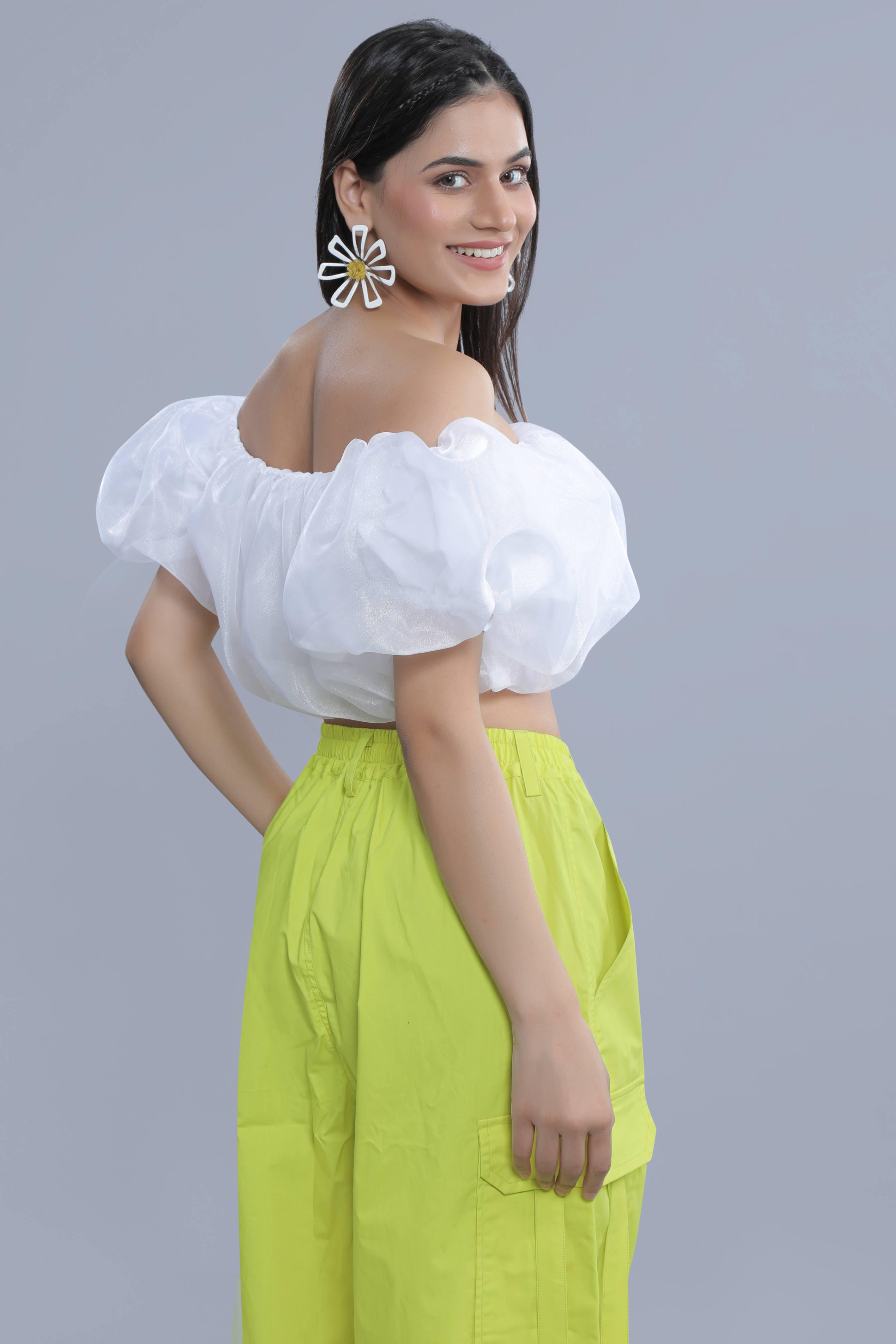 Off-Shoulder Cloud Crop Top FRENCH THEORY