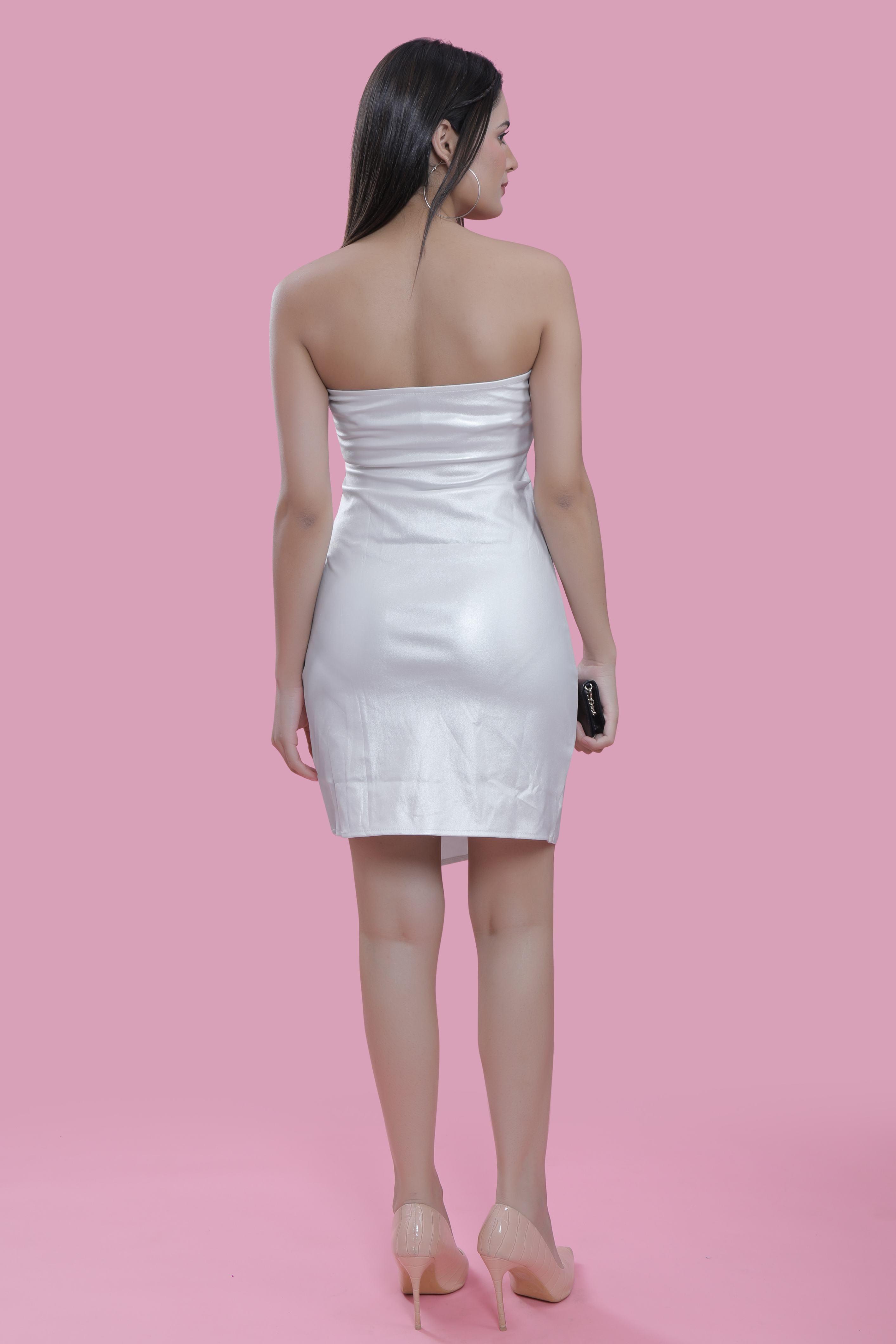 Silver Shimmer Bodycon Party Dress FRENCH THEORY