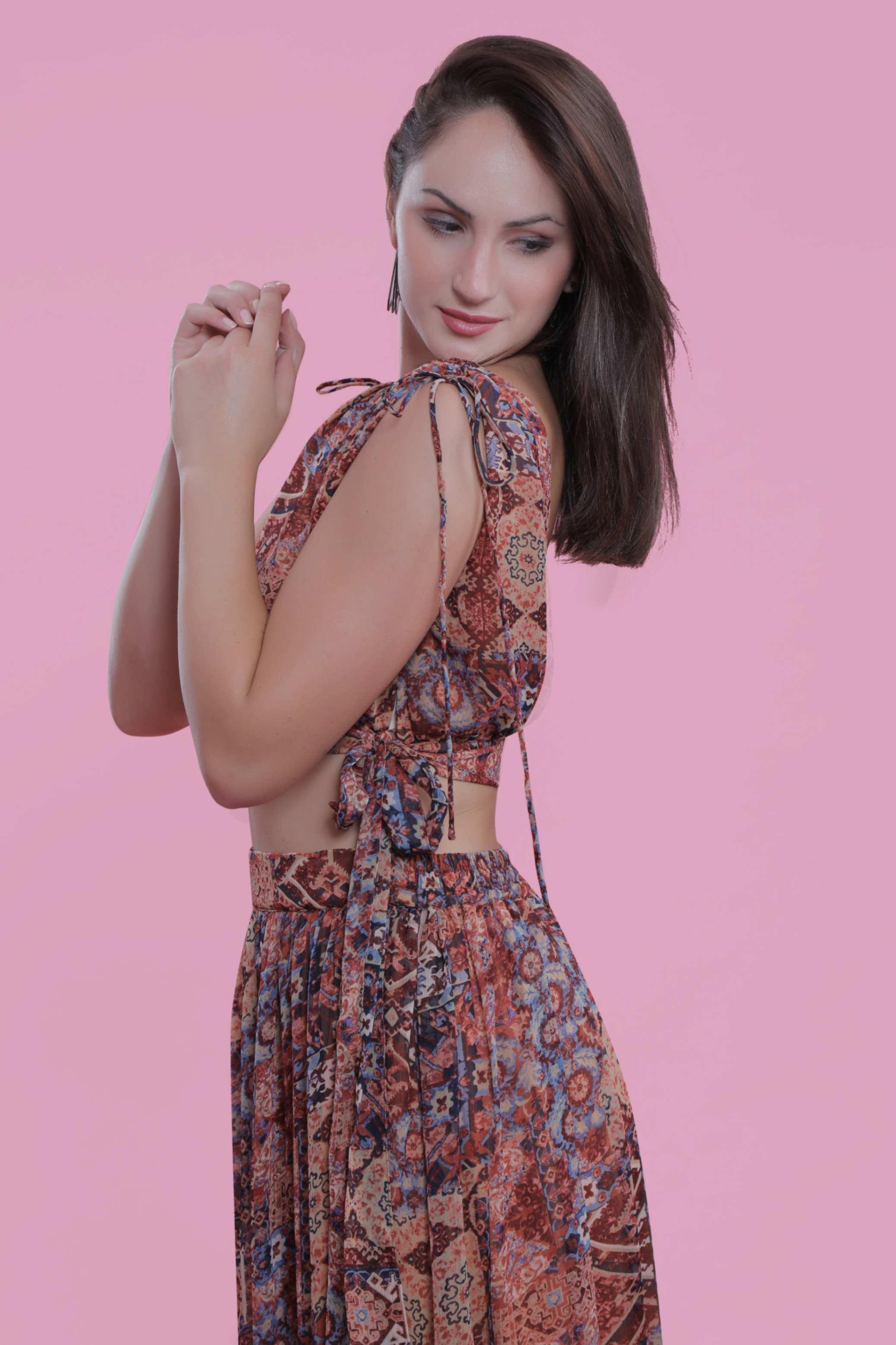 Chiffon Relax Fit Crop Top FRENCH THEORY