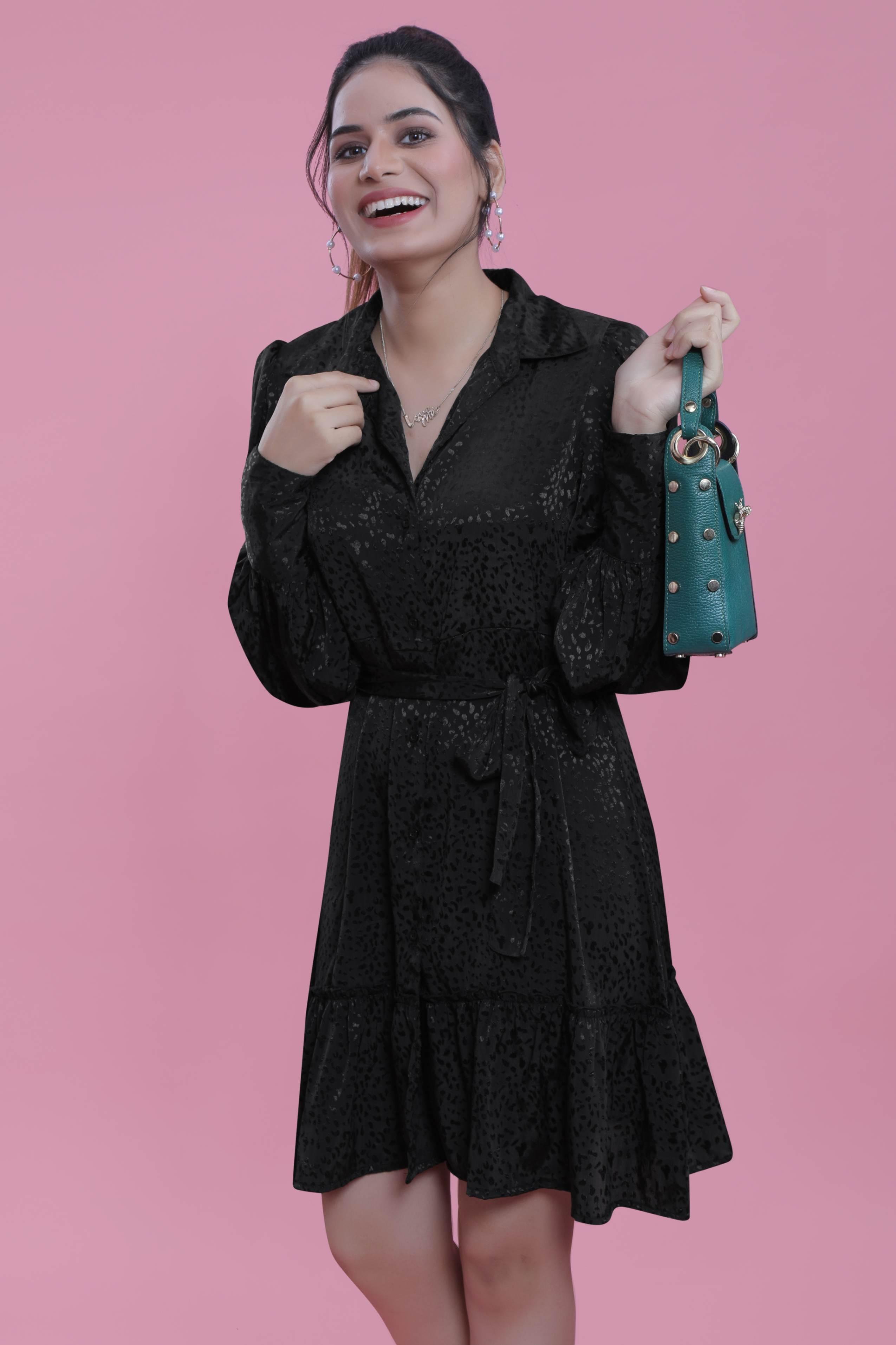 Jacquard Satin A-line Party Dress FRENCH THEORY