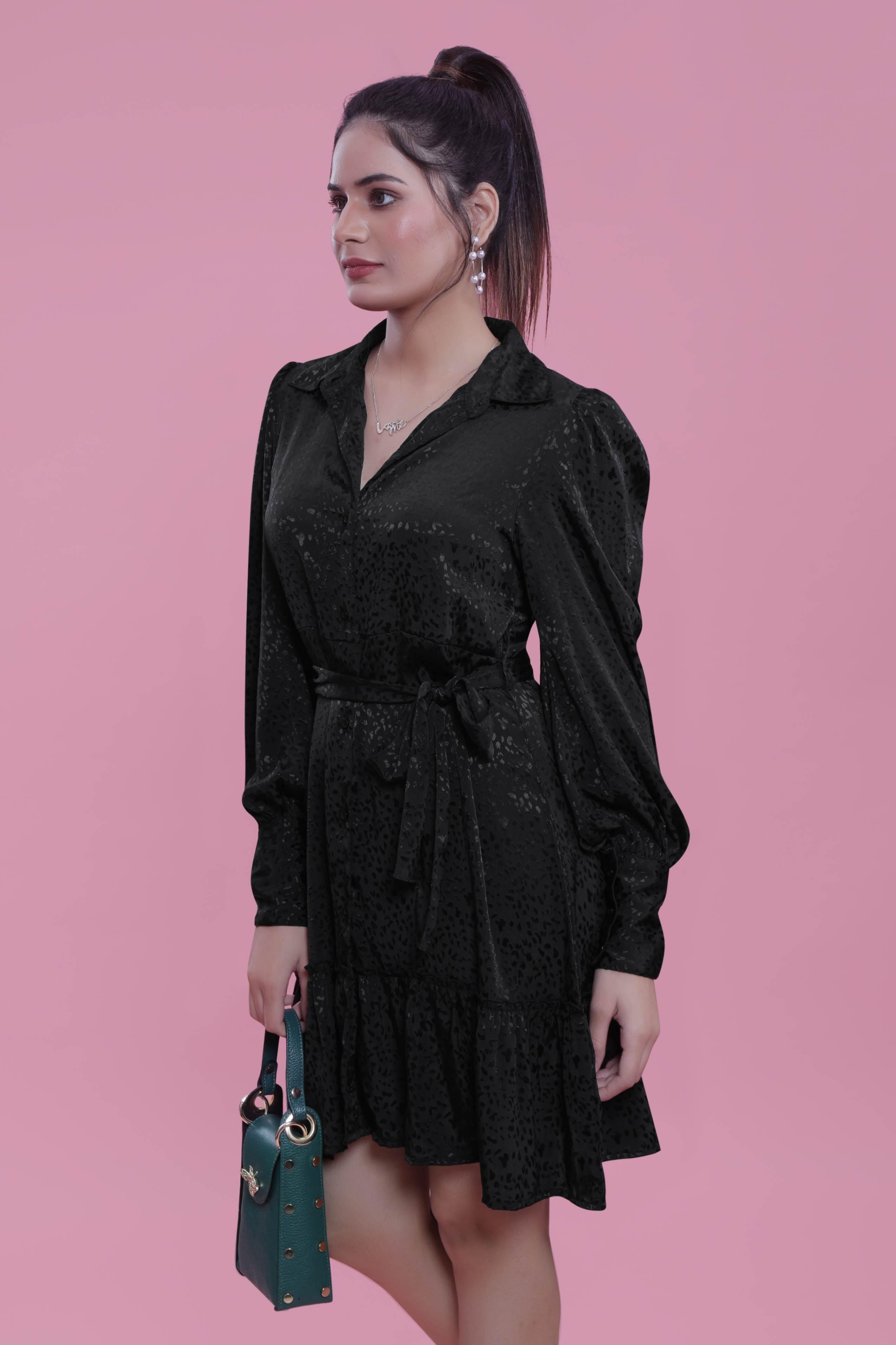 Jacquard Satin A-line Party Dress FRENCH THEORY
