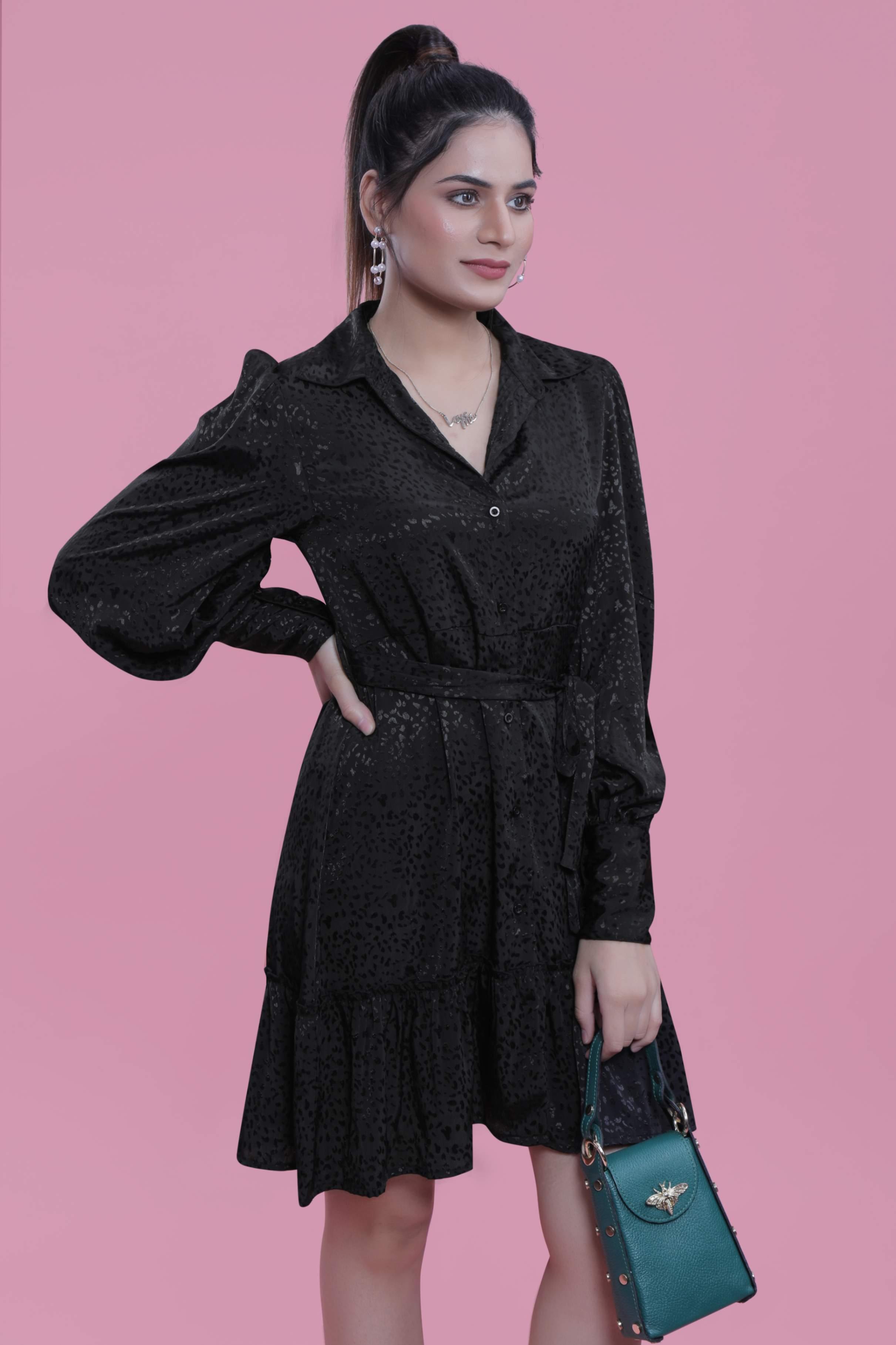 Jacquard Satin A-line Party Dress FRENCH THEORY