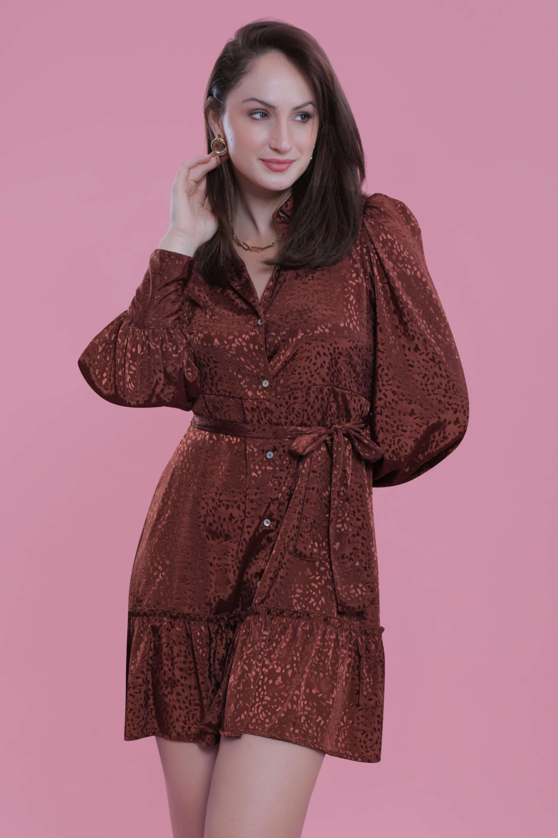 Jacquard Satin A-line Party Dress FRENCH THEORY