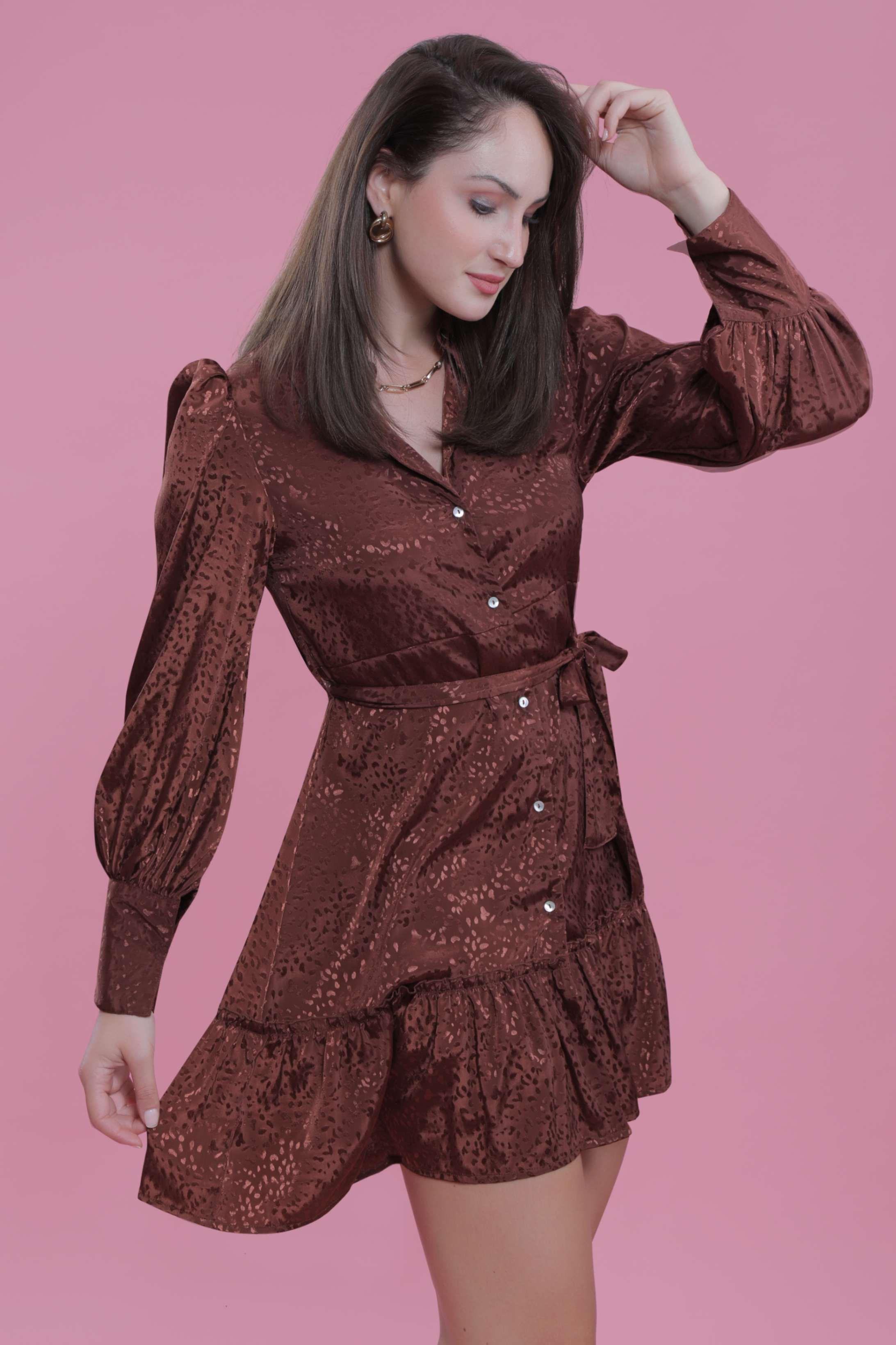 Jacquard Satin A-line Party Dress FRENCH THEORY